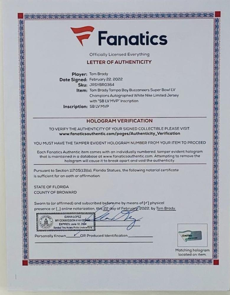 Tom Brady Signed Custom Framed Jersey Display Inscribed "SB LV MVP" (Fanatics) at PristineAuction.com Tom Brady Signed Custom Framed Jersey Display Inscribed "SB LV MVP" (Fanatics) at PristineAuction.com