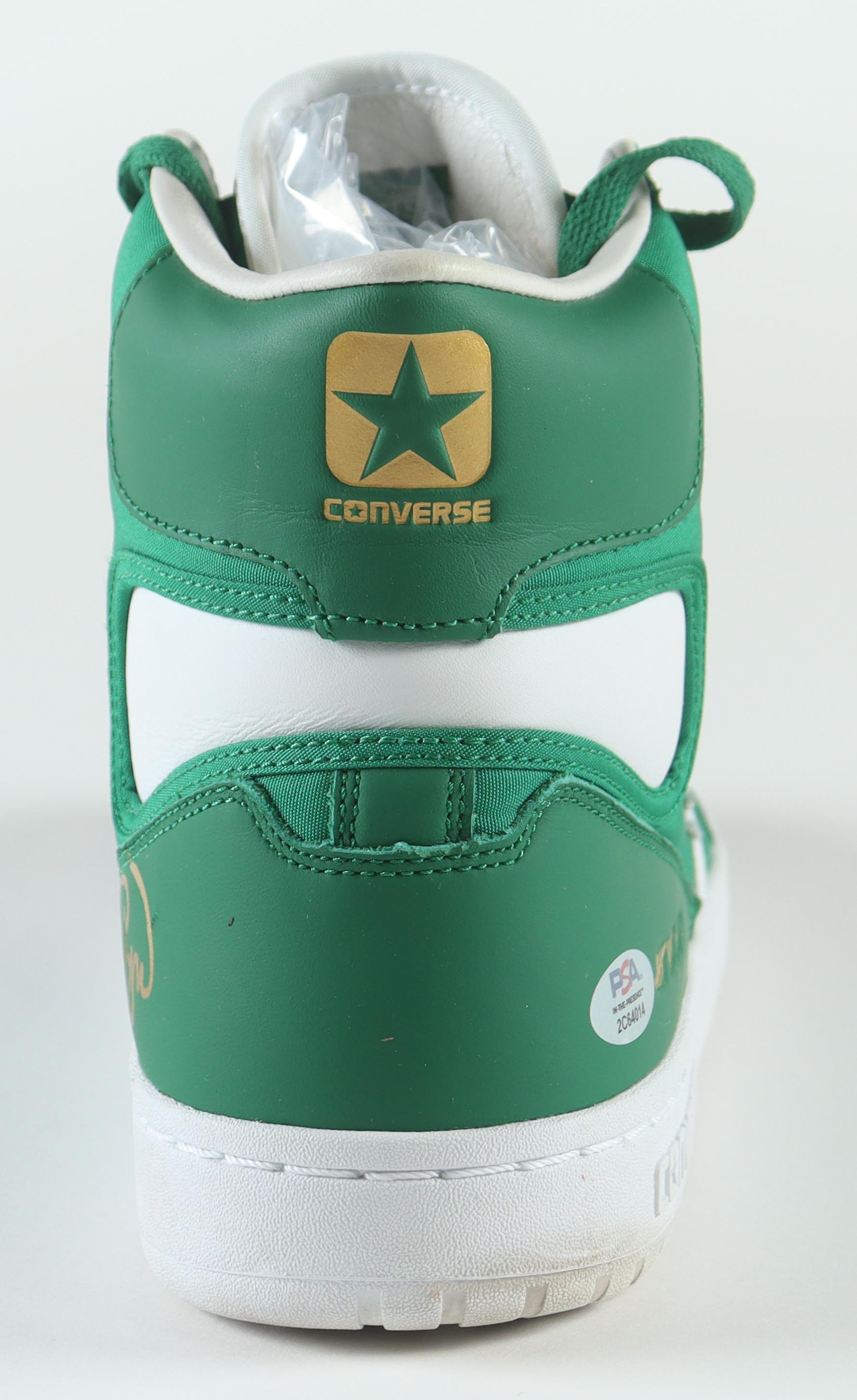 Larry Bird Signed Converse Special Edition 1984 Boston Celtics Championship Basketball Shoe with Display Case (PSA) at PristineAuction.com Larry Bird Signed Converse Special Edition 1984 Boston Celtics Championship Basketball Shoe with Display Case (PSA) at PristineAuction.com