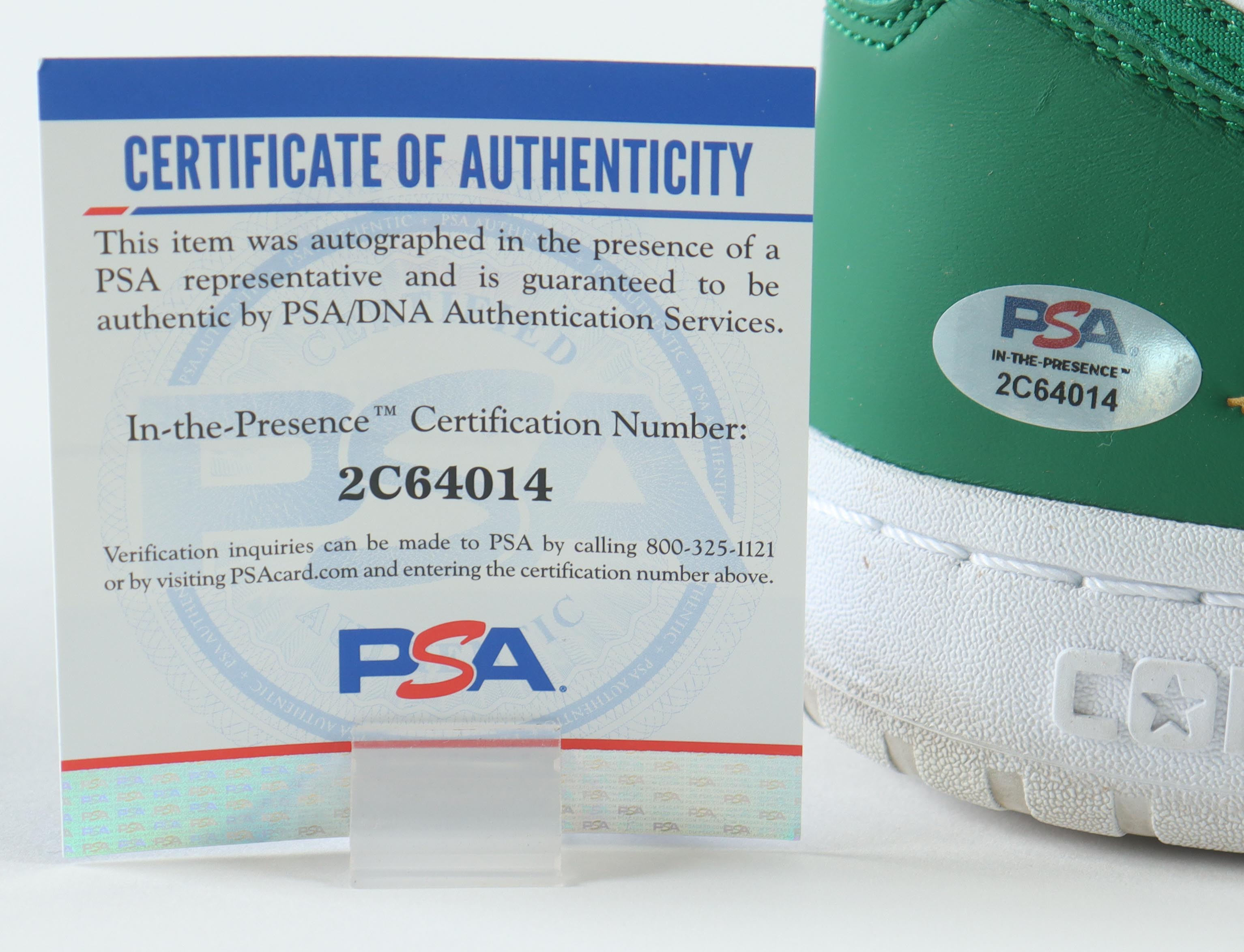 Larry Bird Signed Converse Special Edition 1984 Boston Celtics Championship Basketball Shoe with Display Case (PSA) at PristineAuction.com Larry Bird Signed Converse Special Edition 1984 Boston Celtics Championship Basketball Shoe with Display Case (PSA) at PristineAuction.com