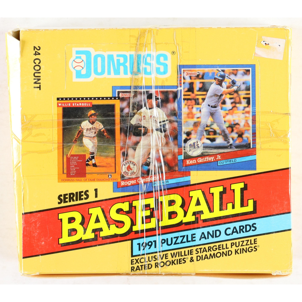 1991 Donruss Series 1 Baseball Cello Box with (24) Jumbo Packs at PristineAuction.com