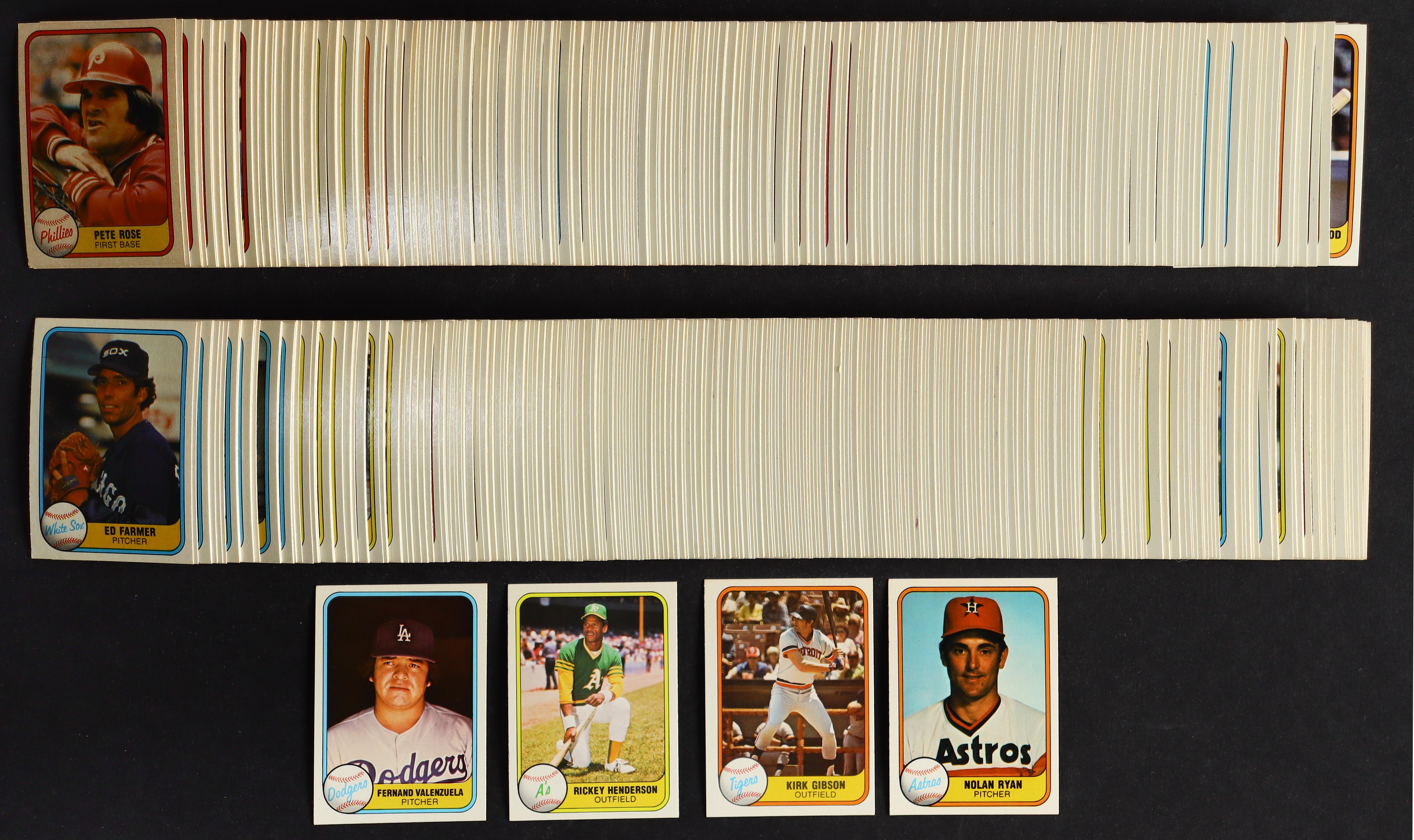 1981 Fleer Baseball Complete Set of (660) Cards with Fernando Valenzuela #140 RC, Rickey Henderson #574, Nolan Ryan #57, Kirk Gibson #481 RC at PristineAuction.com 1981 Fleer Baseball Complete Set of (660) Cards with Fernando Valenzuela #140 RC, Rickey Henderson #574, Nolan Ryan #57, Kirk Gibson #481 RC at PristineAuction.com