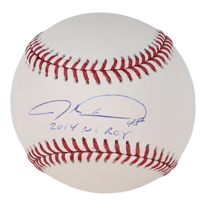 Jacob deGrom Signed OML Baseball Inscribed "2014 NL ROY" (JSA) at PristineAuction.com Jacob deGrom Signed OML Baseball Inscribed "2014 NL ROY" (JSA) at PristineAuction.com