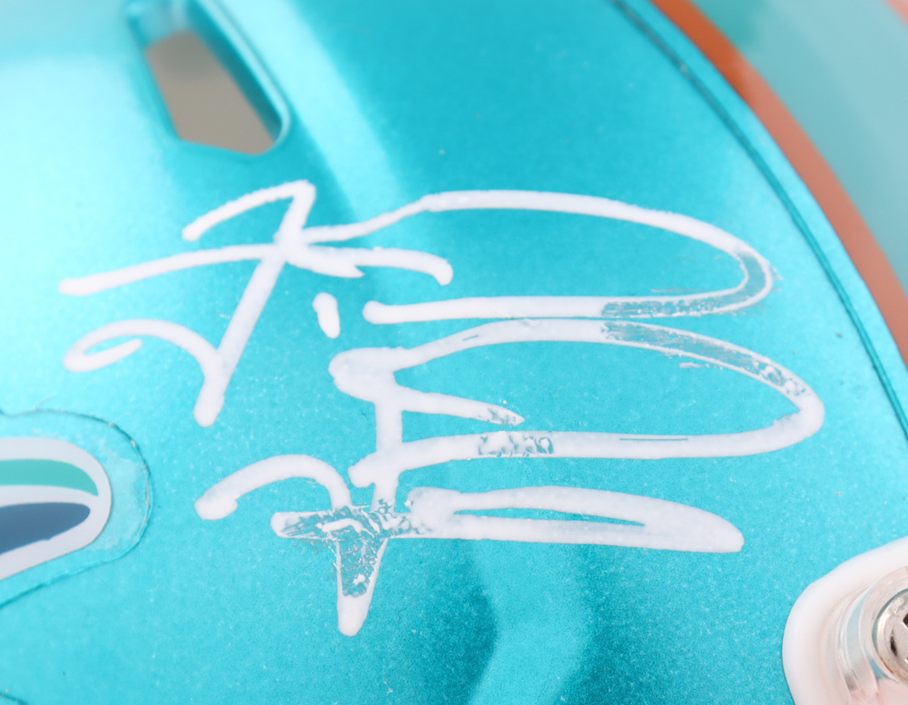 Tua Tagovailoa Signed Dolphins Flash Alternate Speed Mini Helmet (Fanatics & JSA) at PristineAuction.com Tua Tagovailoa Signed Dolphins Flash Alternate Speed Mini Helmet (Fanatics & JSA) at PristineAuction.com