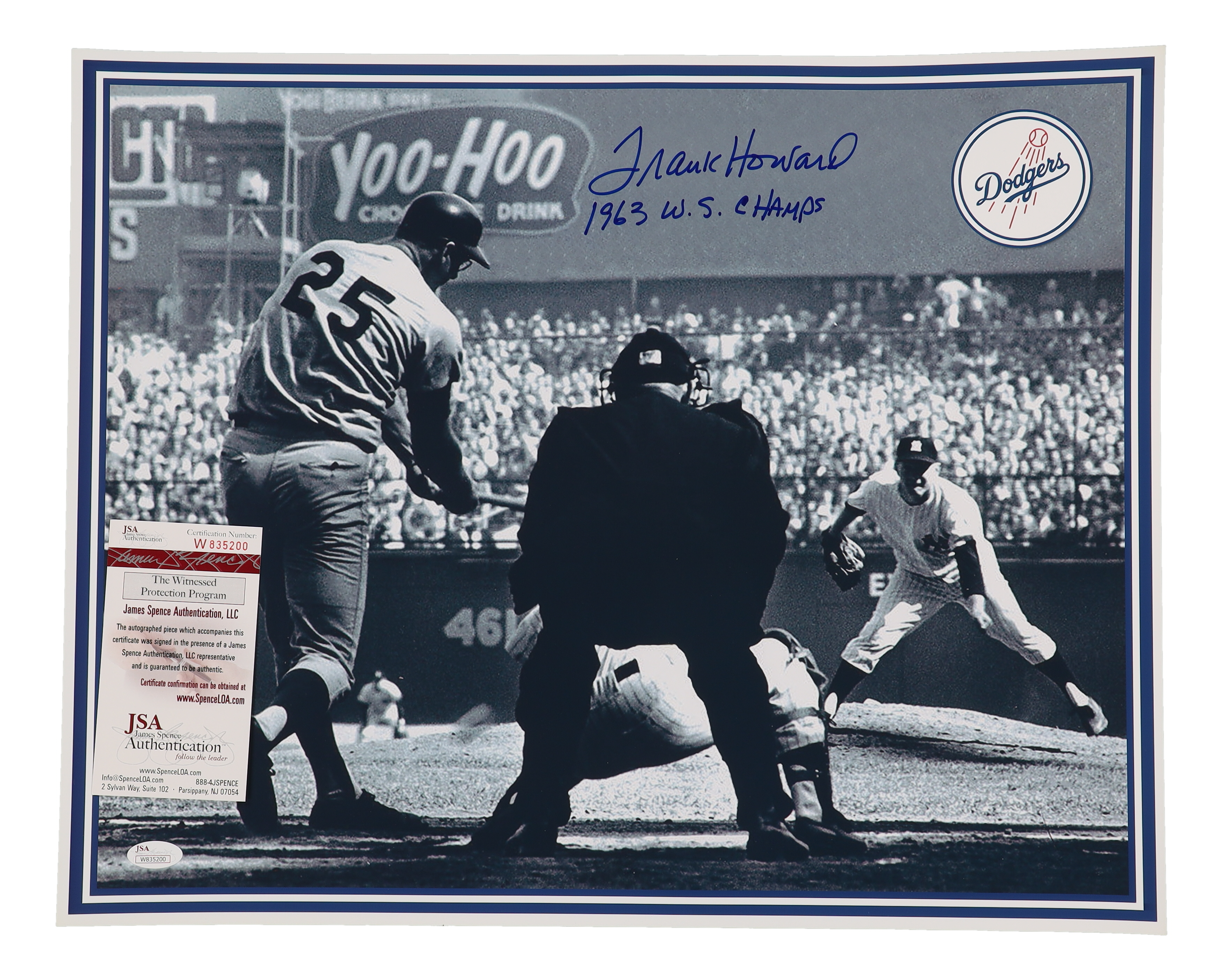 Frank Howard Signed Dodgers 16x20 Photo Inscribed "1963 W.S. Champs" (JSA) at PristineAuction.com Frank Howard Signed Dodgers 16x20 Photo Inscribed "1963 W.S. Champs" (JSA) at PristineAuction.com