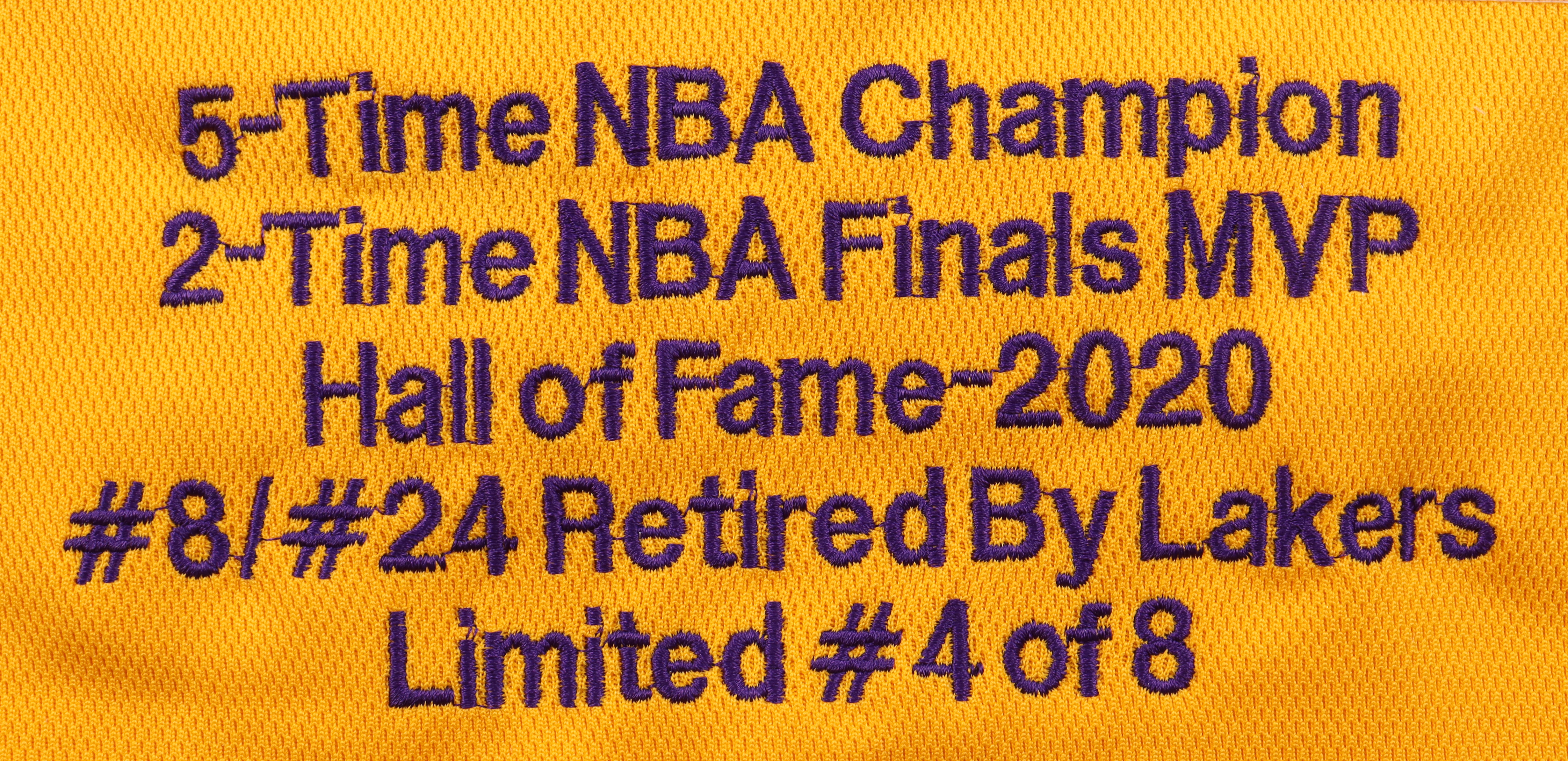 Kobe Bryant Signed LE 1999-00 Lakers Mitchell & Ness Jersey with NBA Finals Patch #4/8 (PSA & Beckett) at PristineAuction.com Kobe Bryant Signed LE 1999-00 Lakers Mitchell & Ness Jersey with NBA Finals Patch #4/8 (PSA & Beckett) at PristineAuction.com