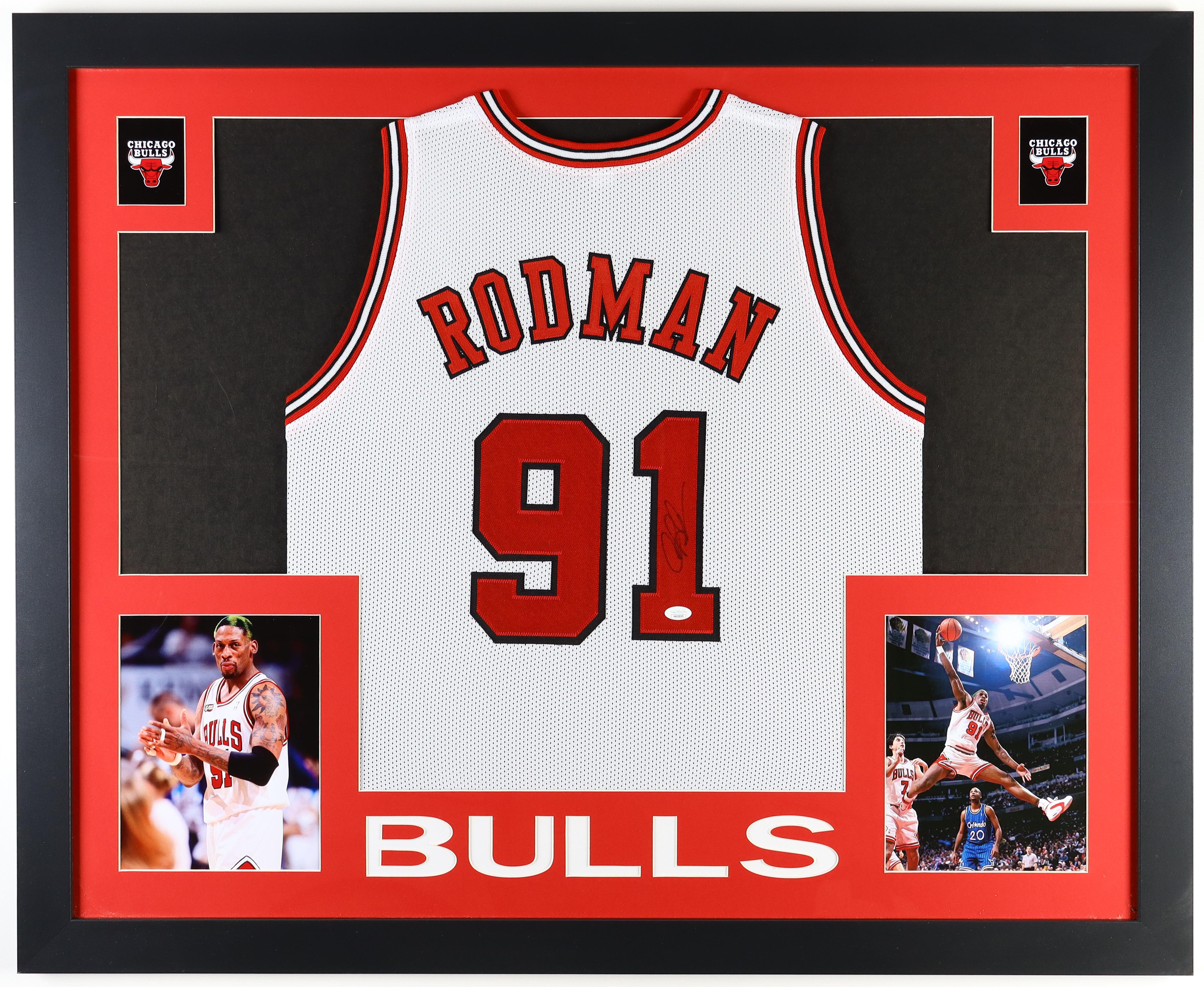 Dennis Rodman Signed Custom Framed Jersey Display (JSA) at PristineAuction.com Dennis Rodman Signed Custom Framed Jersey Display (JSA) at PristineAuction.com