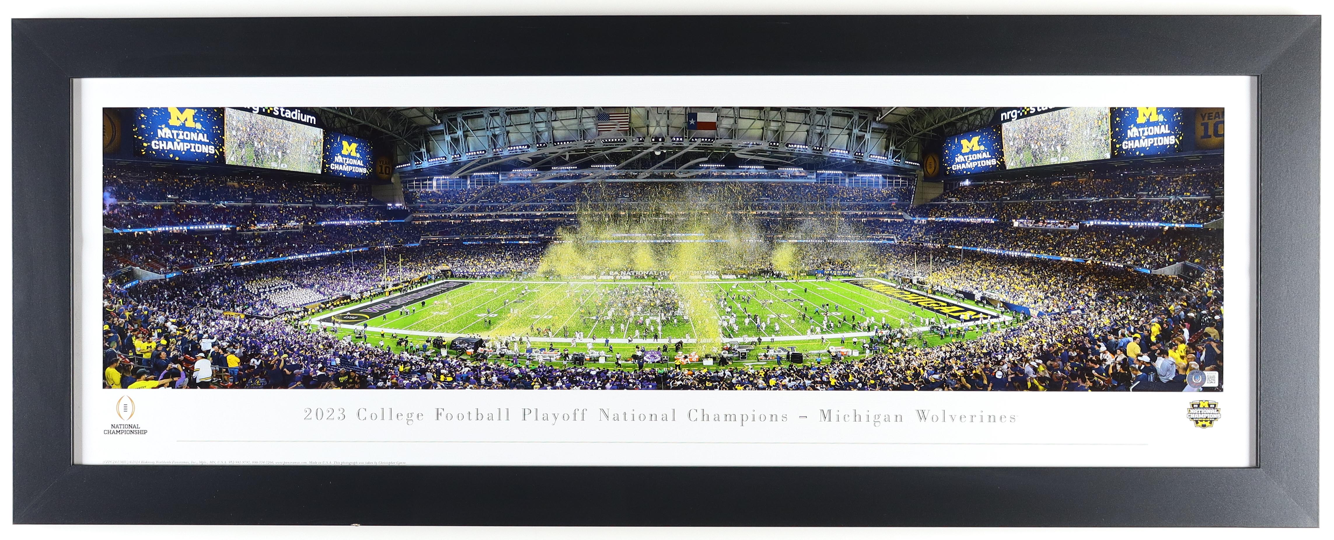 Blake Corum Signed 2023 National Champions Michigan Wolverines Custom Framed Photo Display (Beckett) at PristineAuction.com Blake Corum Signed 2023 National Champions Michigan Wolverines Custom Framed Photo Display (Beckett) at PristineAuction.com