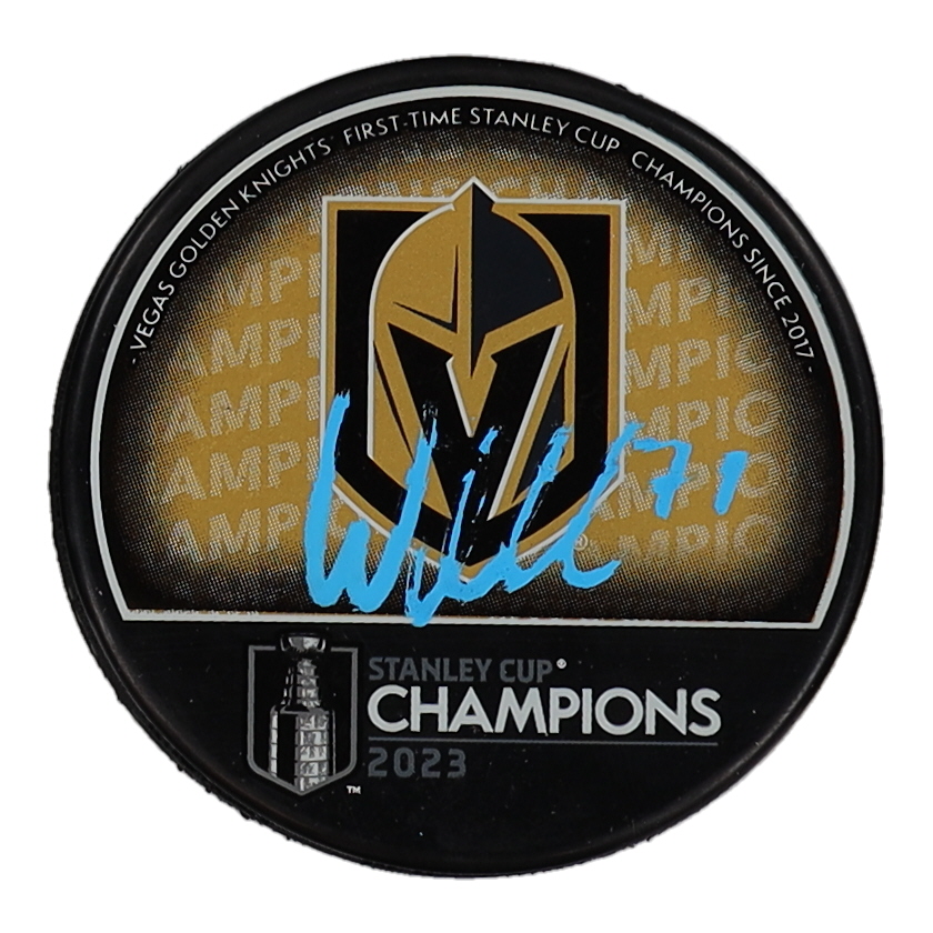 William Karlsson Signed Golden Knights 2023 Stanley Cup Champions Logo Hockey Puck (Fanatics) at PristineAuction.com William Karlsson Signed Golden Knights 2023 Stanley Cup Champions Logo Hockey Puck (Fanatics) at PristineAuction.com