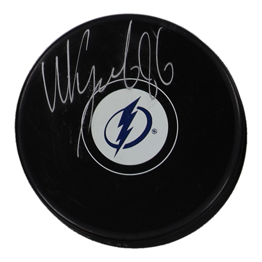 Nikita Kucherov Signed Lightning Logo Hockey Puck (Fanatics) at PristineAuction.com Nikita Kucherov Signed Lightning Logo Hockey Puck (Fanatics) at PristineAuction.com