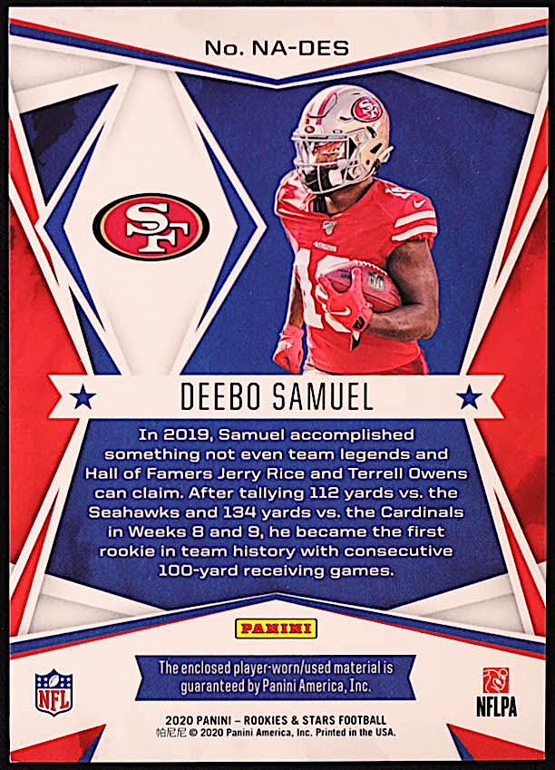 Deebo Samuel 2020 Rookies and Stars NFL Authentic Jerseys #12 at PristineAuction.com Deebo Samuel 2020 Rookies and Stars NFL Authentic Jerseys #12 at PristineAuction.com