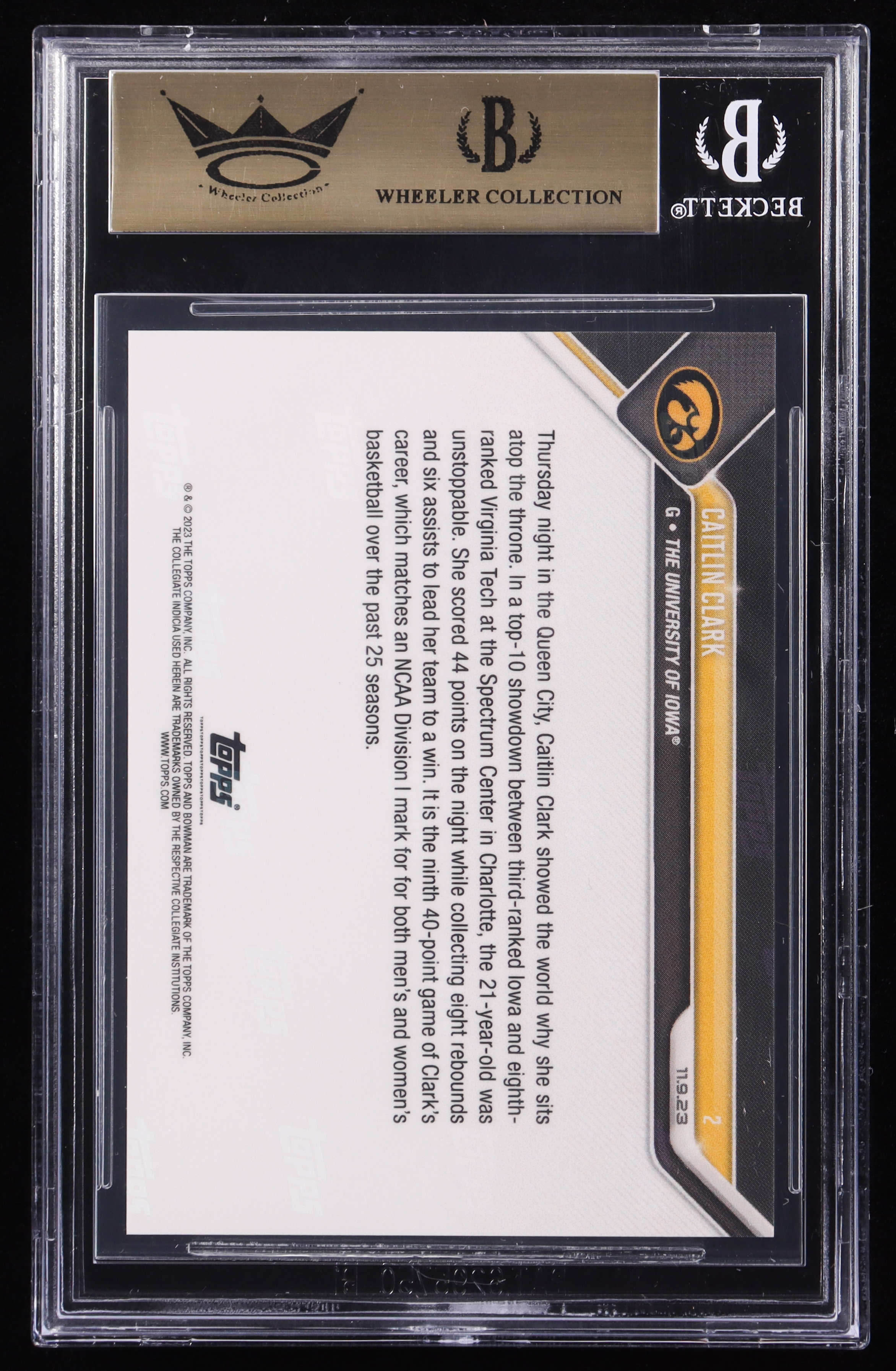 Caitlin Clark 2023-24 Bowman University Now #2 RC (BGS 10) at PristineAuction.com Caitlin Clark 2023-24 Bowman University Now #2 RC (BGS 10) at PristineAuction.com