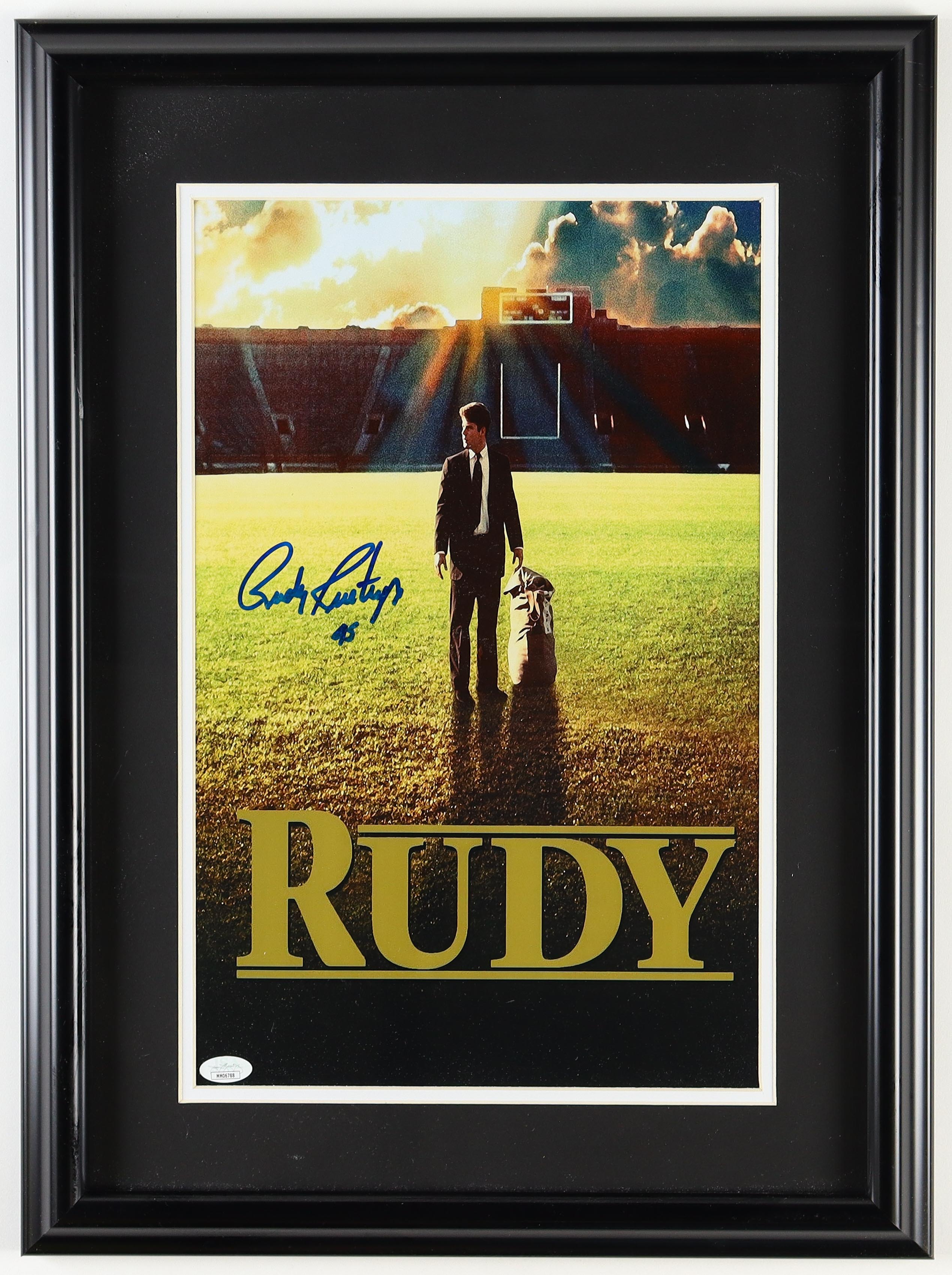 Rudy Ruettiger Signed "Rudy" Custom Framed Photo Display (JSA) at PristineAuction.com Rudy Ruettiger Signed "Rudy" Custom Framed Photo Display (JSA) at PristineAuction.com