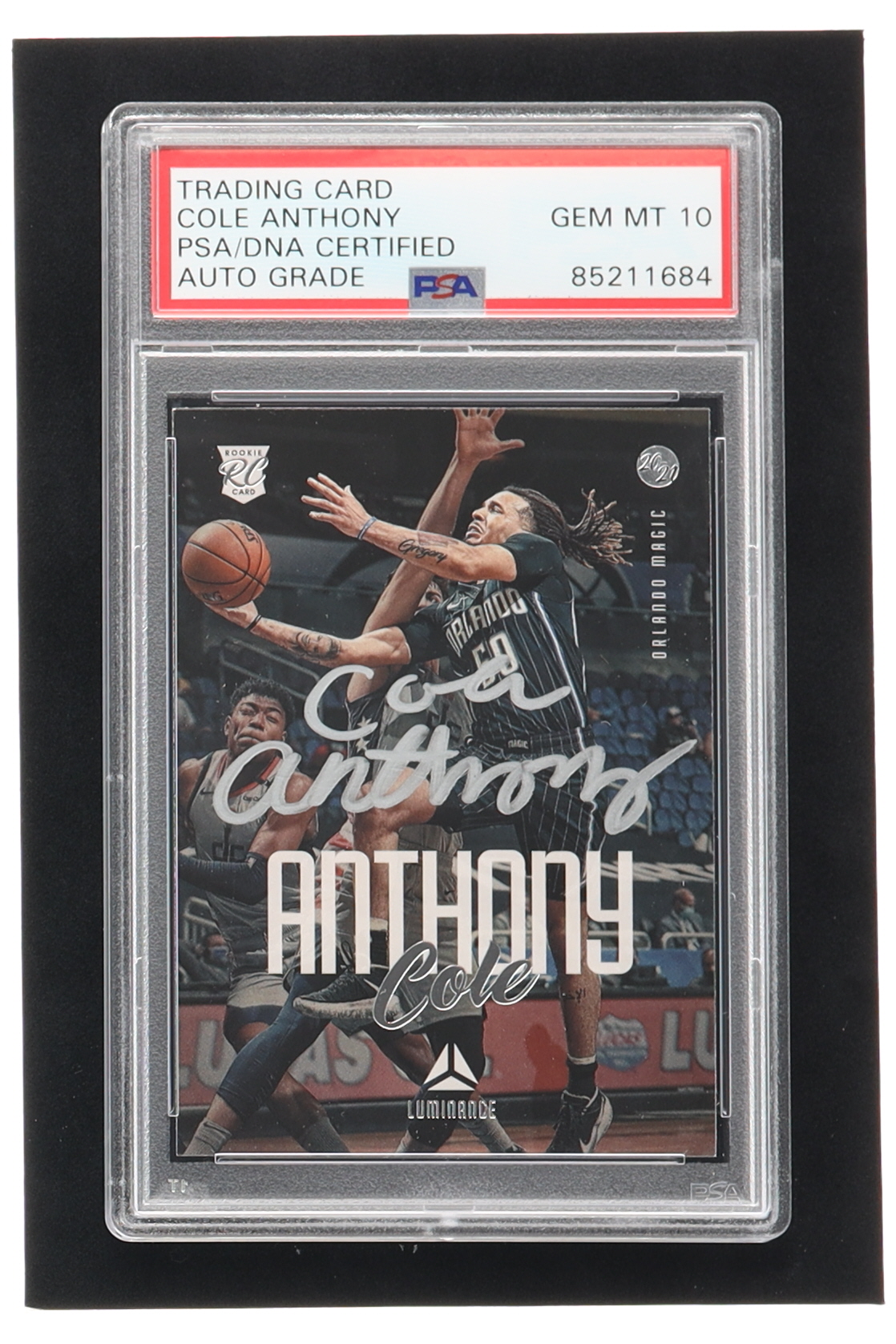 Cole Anthony Signed 2020-21 Panini Chronicles #137 RC / Luminance