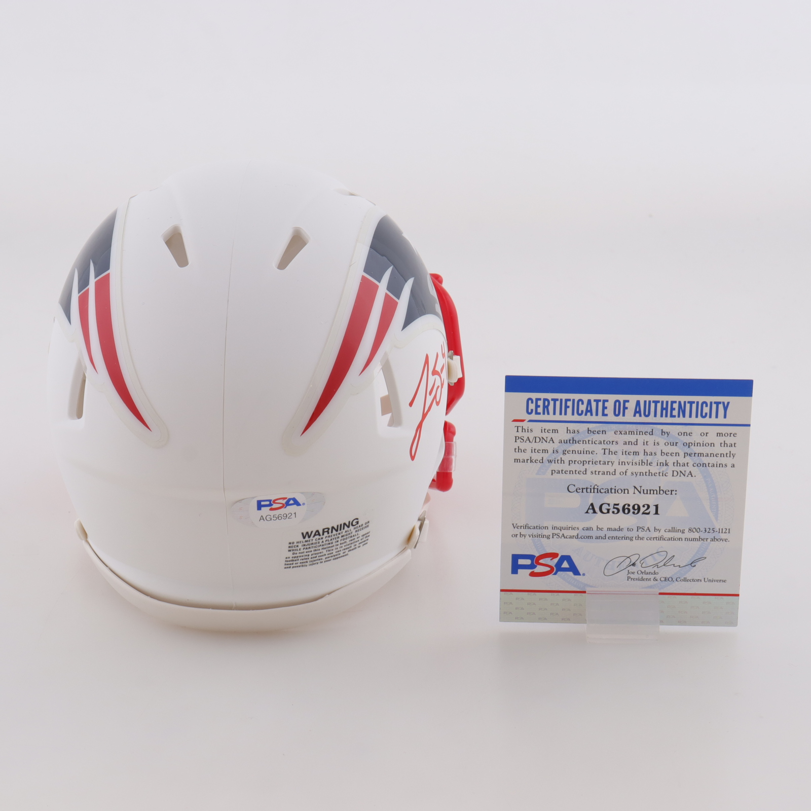 Jarrett Stidham Signed Patriots Flat White Collection Speed Mini Helmet (PSA) at PristineAuction.com Jarrett Stidham Signed Patriots Flat White Collection Speed Mini Helmet (PSA) at PristineAuction.com