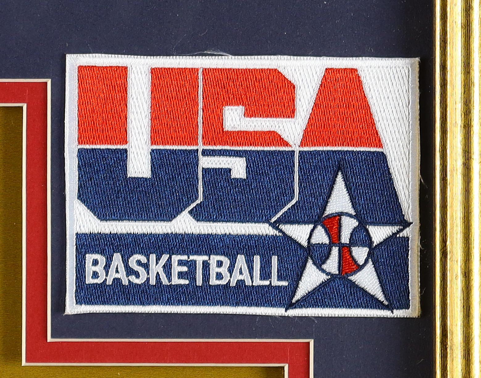 Michael Jordan Team USA Custom Framed Jersey Display With (2) Team USA Basketball Pins at PristineAuction.com Michael Jordan Team USA Custom Framed Jersey Display With (2) Team USA Basketball Pins at PristineAuction.com