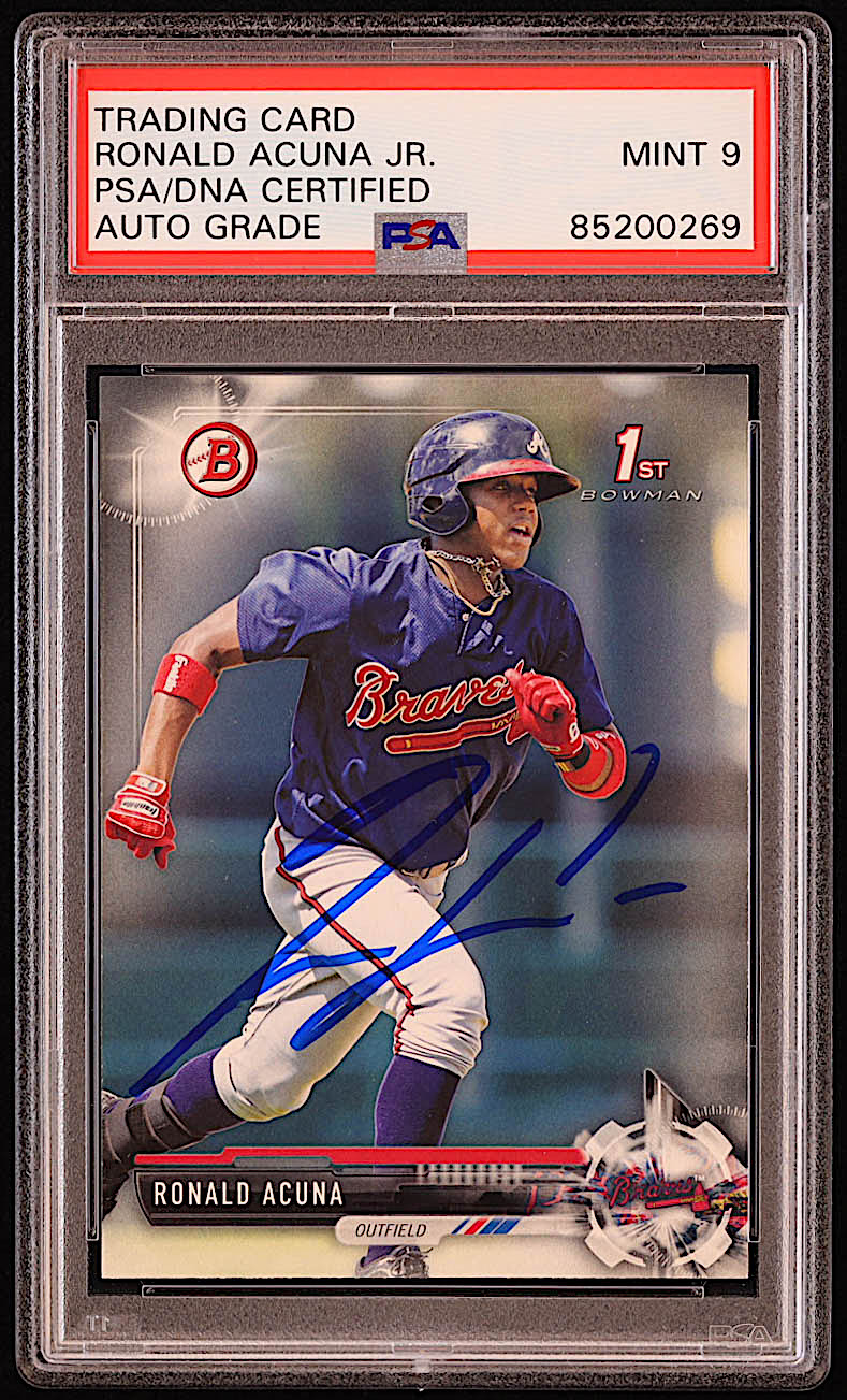 Ronald Acuna Jr. Signed 2017 Bowman Prospects #BP127 RC (PSA | Auto 9) at PristineAuction.com Ronald Acuna Jr. Signed 2017 Bowman Prospects #BP127 RC (PSA | Auto 9) at PristineAuction.com