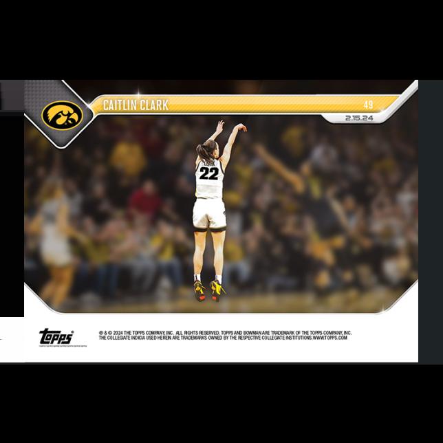 Caitlin Clark 2023-24 Bowman University Now / Breaks the Al-time NCAA Women's All-Time Scoring Record #49 RC at PristineAuction.com Caitlin Clark 2023-24 Bowman University Now / Breaks the Al-time NCAA Women's All-Time Scoring Record #49 RC at PristineAuction.com