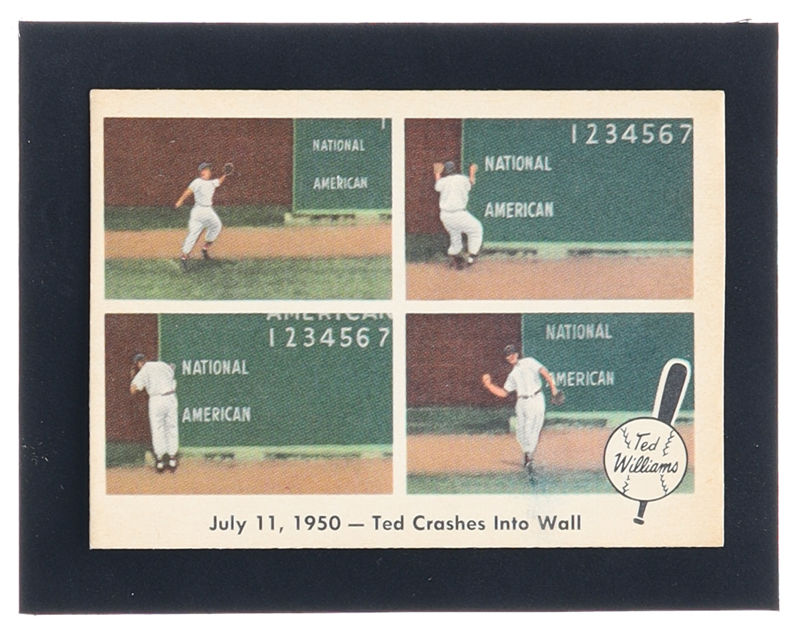 Ted Williams 1959 Fleer #40 / Ted Crashes Into Wall at PristineAuction.com Ted Williams 1959 Fleer #40 / Ted Crashes Into Wall at PristineAuction.com