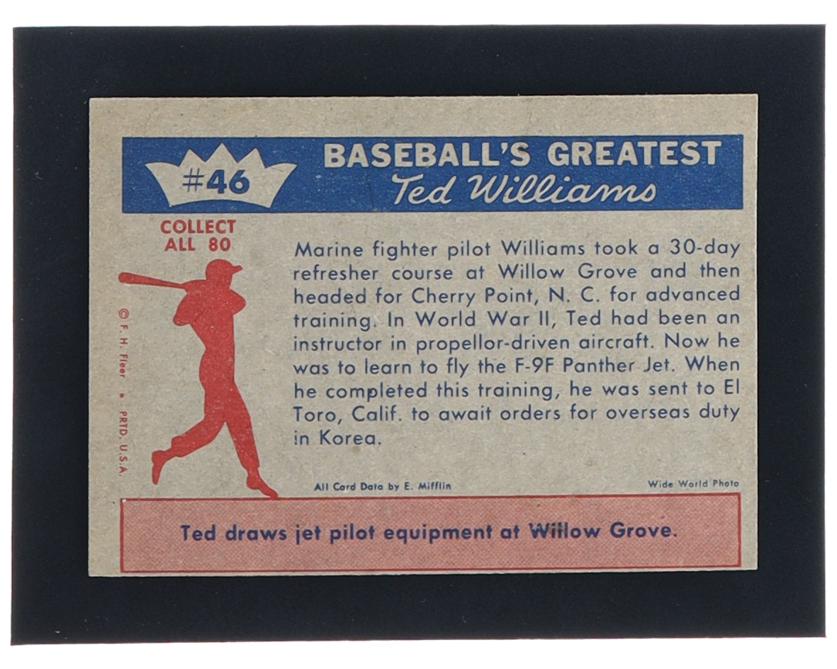 Ted Williams 1959 Fleer #46 / Ready for Combat at PristineAuction.com Ted Williams 1959 Fleer #46 / Ready for Combat at PristineAuction.com