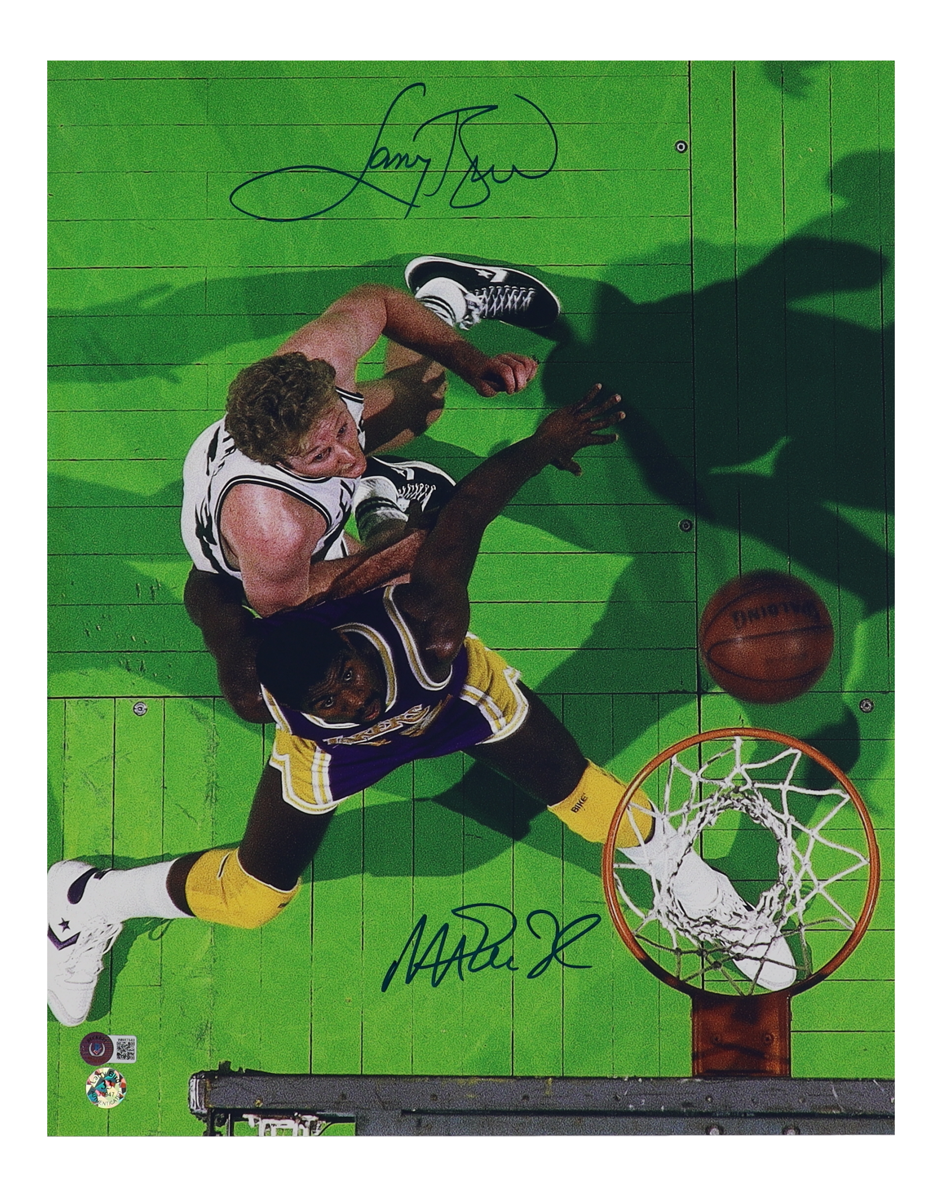 Larry Bird & Magic Johnson Signed 16x20 Photo (Beckett & Bird) at PristineAuction.com Larry Bird & Magic Johnson Signed 16x20 Photo (Beckett & Bird) at PristineAuction.com