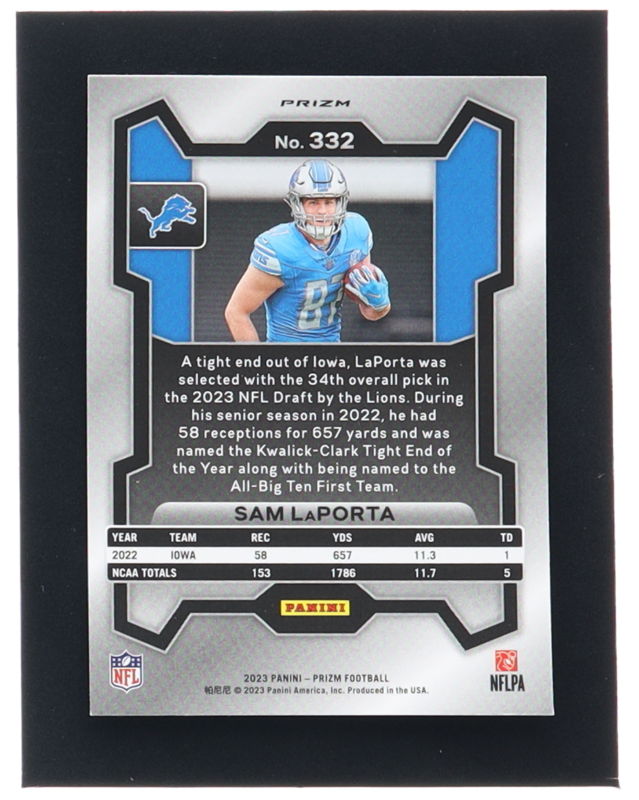 Sam LaPorta 2023 Panini Prizm Prizms Orange Disco #332 RC at PristineAuction.com Sam LaPorta 2023 Panini Prizm Prizms Orange Disco #332 RC at PristineAuction.com