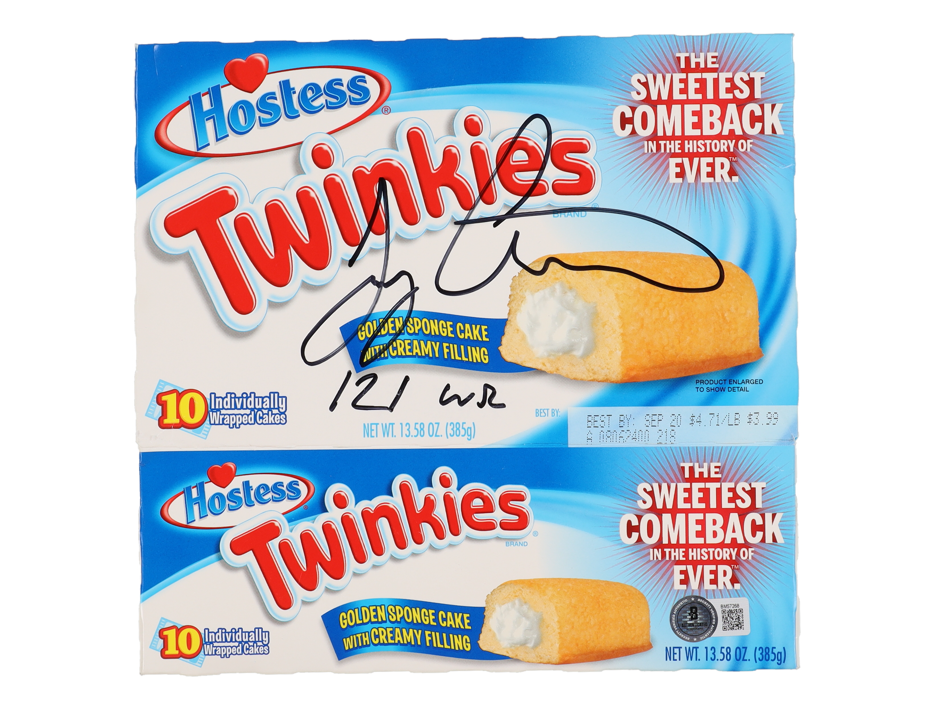 Joey Chestnut Signed Twinkies Box Inscribed "121 WR" (Beckett) at PristineAuction.com Joey Chestnut Signed Twinkies Box Inscribed "121 WR" (Beckett) at PristineAuction.com