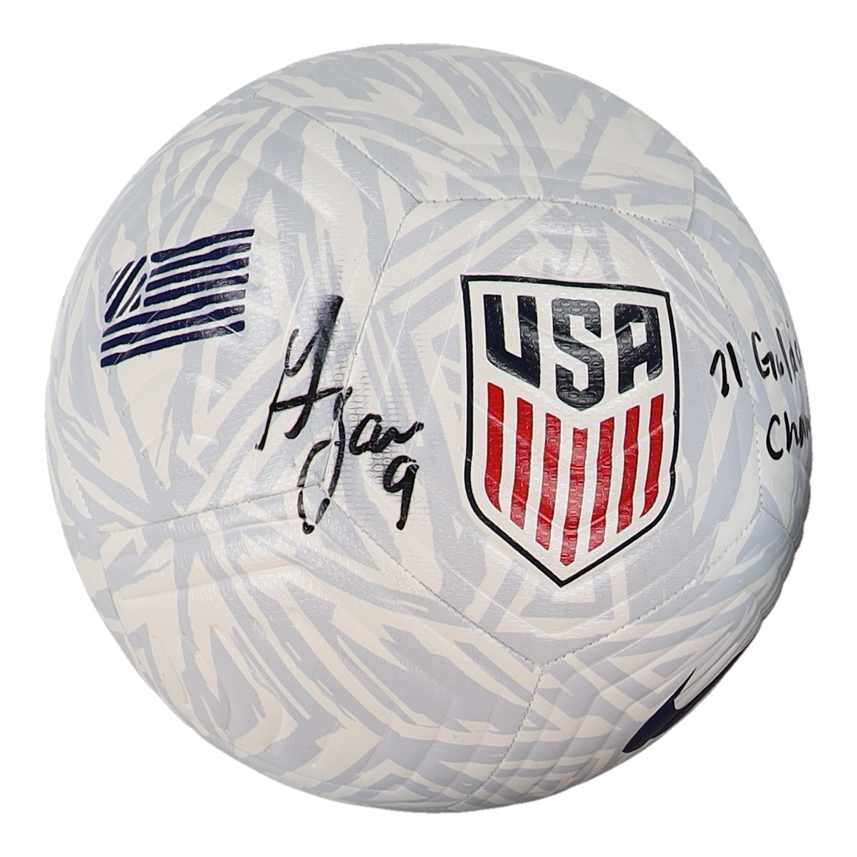 Gyasi Zardes Signed Nike Team USA Logo Soccer Ball Inscribed "21 Gold Cup Champ" (Fanatics) at PristineAuction.com Gyasi Zardes Signed Nike Team USA Logo Soccer Ball Inscribed "21 Gold Cup Champ" (Fanatics) at PristineAuction.com