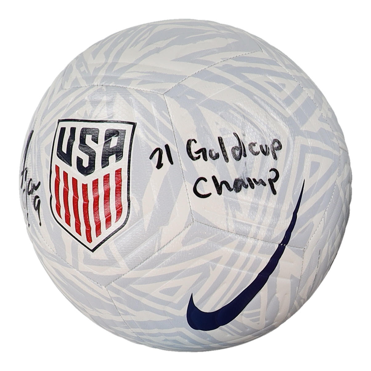 Gyasi Zardes Signed Nike Team USA Logo Soccer Ball Inscribed "21 Gold Cup Champ" (Fanatics) at PristineAuction.com Gyasi Zardes Signed Nike Team USA Logo Soccer Ball Inscribed "21 Gold Cup Champ" (Fanatics) at PristineAuction.com