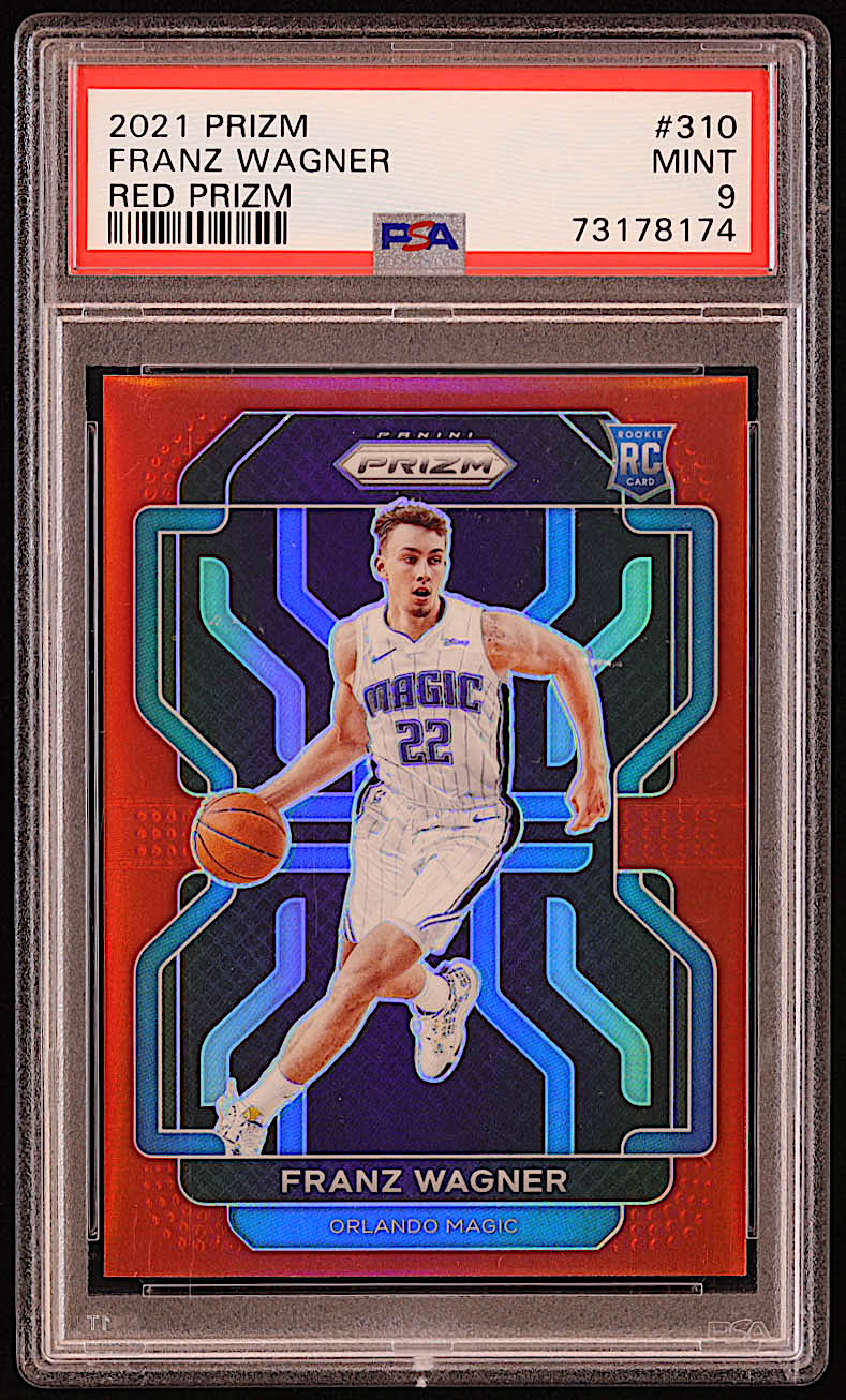 Franz Wagner 2021-22 Panini Prizm Prizms Red #310 RC #289/299 (PSA 9) at PristineAuction.com Franz Wagner 2021-22 Panini Prizm Prizms Red #310 RC #289/299 (PSA 9) at PristineAuction.com