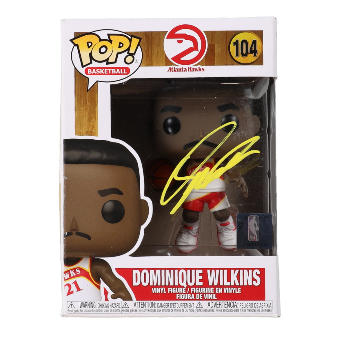 Dominique Wilkins Signed Hawks #104 Funko Pop! Vinyl Figure (Beckett) at PristineAuction.com Dominique Wilkins Signed Hawks #104 Funko Pop! Vinyl Figure (Beckett) at PristineAuction.com