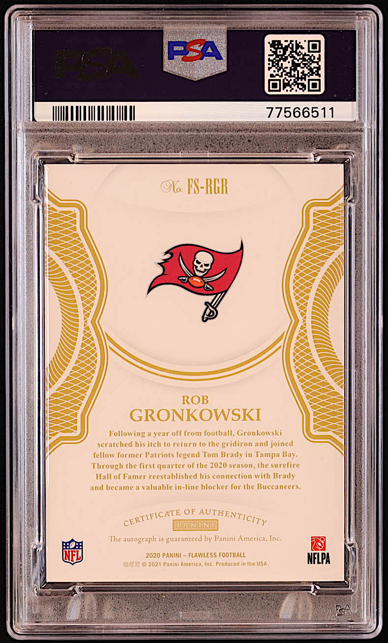 Rob Gronkowski 2021 Flawless Update '20 Flawless Signatures #FSRGR #1/15 (PSA 9 | Autograph Graded PSA 10) at PristineAuction.com Rob Gronkowski 2021 Flawless Update '20 Flawless Signatures #FSRGR #1/15 (PSA 9 | Autograph Graded PSA 10) at PristineAuction.com
