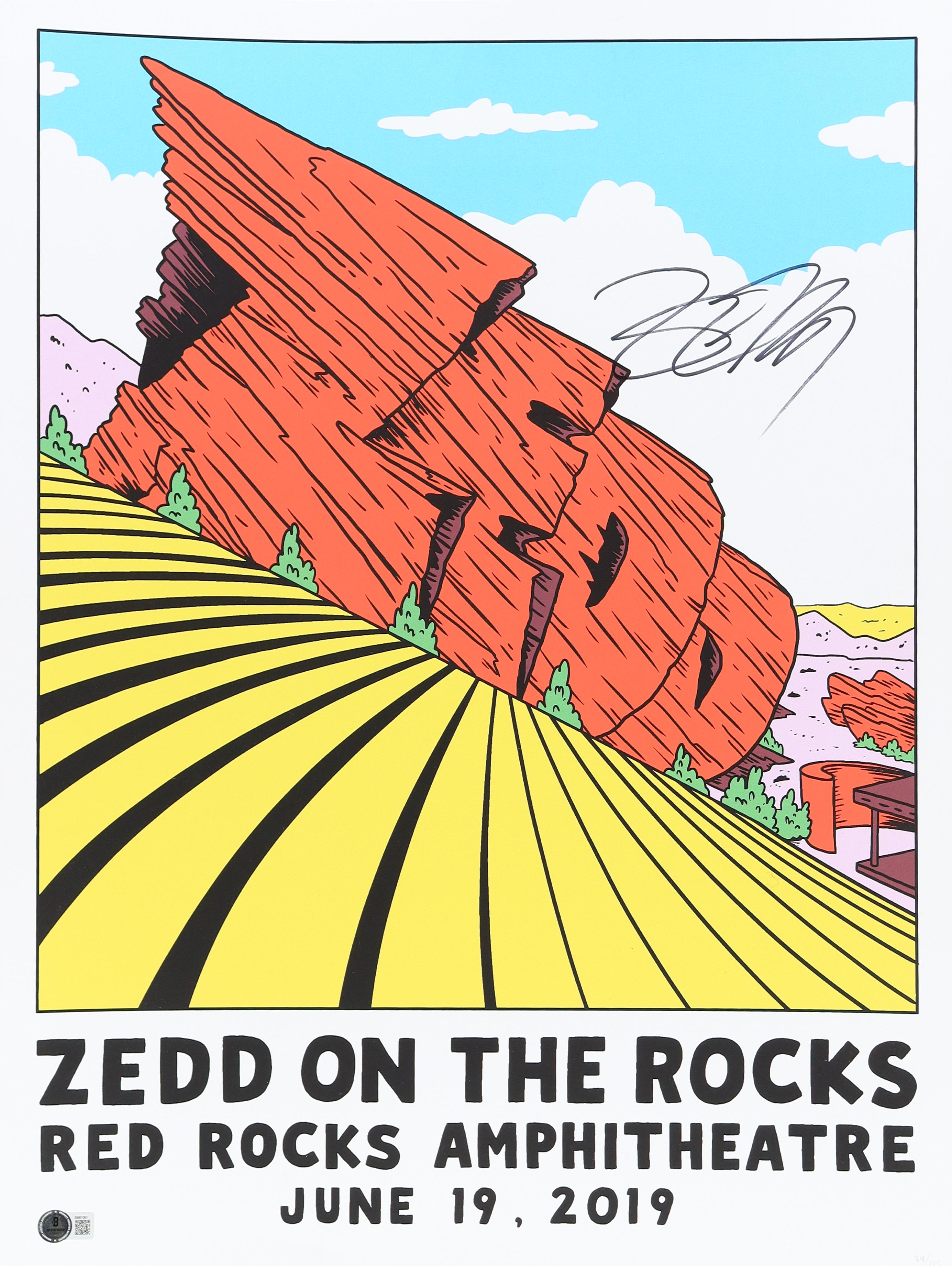 Zedd Signed 18x24 "Zedd On The Rocks" Concert Poster (Beckett) at PristineAuction.com Zedd Signed 18x24 "Zedd On The Rocks" Concert Poster (Beckett) at PristineAuction.com