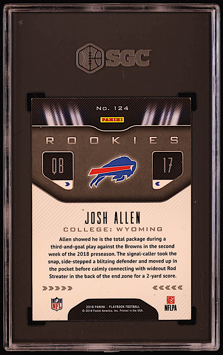 Josh Allen 2018 Panini Playbook #124 RC (SGC 7) at PristineAuction.com Josh Allen 2018 Panini Playbook #124 RC (SGC 7) at PristineAuction.com