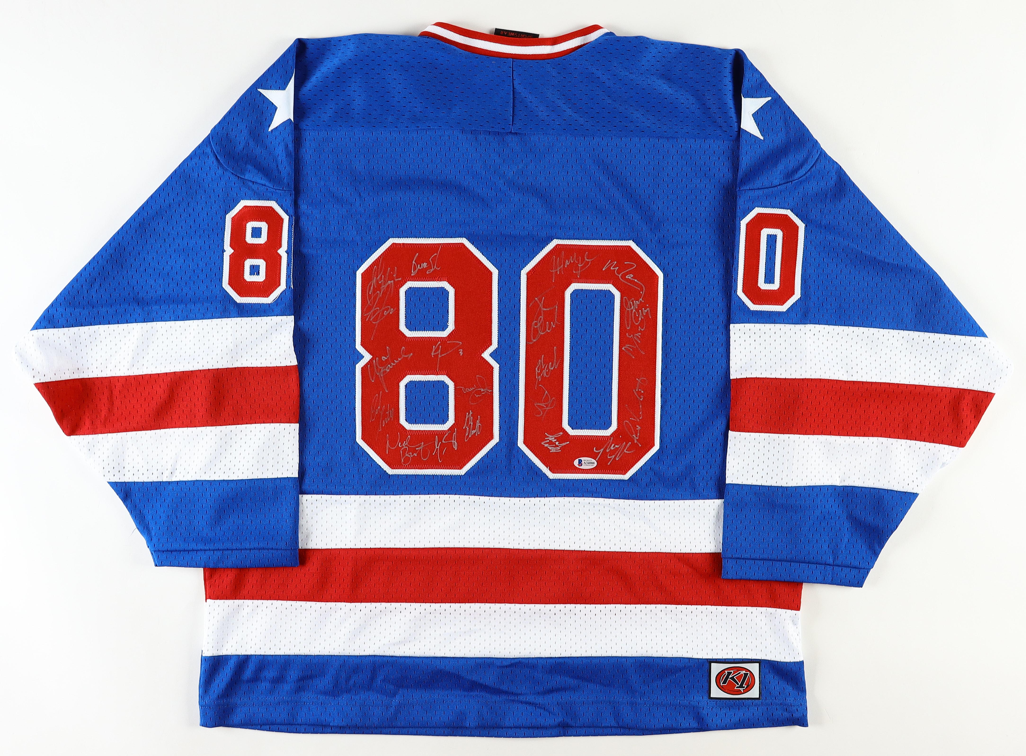 1980 Team USA Hockey "Miracle on Ice" Jersey Signed by (19) with Mike Eruzione, Jim Craig, Ken Morrow & Buzz Schneider (Beckett) at PristineAuction.com 1980 Team USA Hockey "Miracle on Ice" Jersey Signed by (19) with Mike Eruzione, Jim Craig, Ken Morrow & Buzz Schneider (Beckett) at PristineAuction.com
