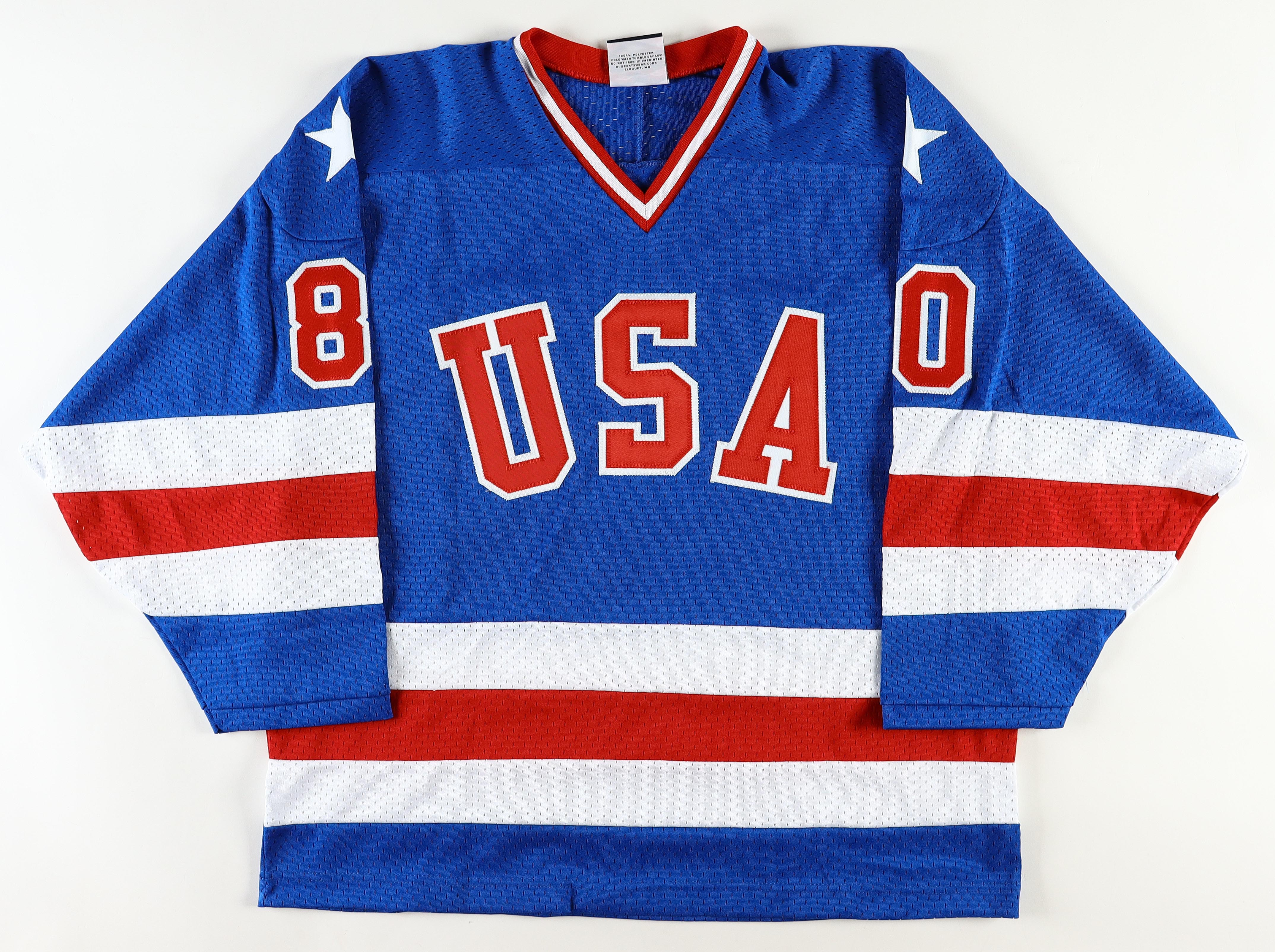 1980 Team USA Hockey "Miracle on Ice" Jersey Signed by (19) with Mike Eruzione, Jim Craig, Ken Morrow & Buzz Schneider (Beckett) at PristineAuction.com 1980 Team USA Hockey "Miracle on Ice" Jersey Signed by (19) with Mike Eruzione, Jim Craig, Ken Morrow & Buzz Schneider (Beckett) at PristineAuction.com