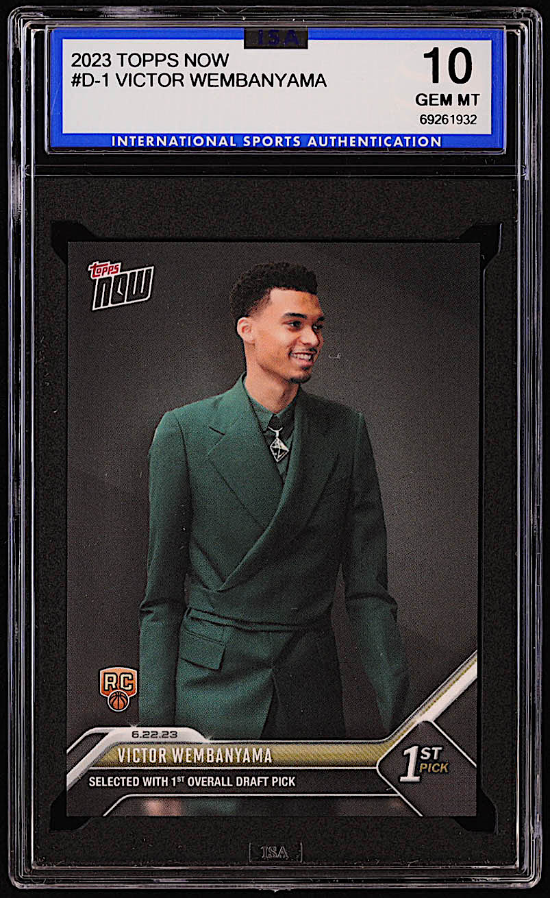 Victor Wembanyama 2023 Topps Now Draft #D1 RC (ISA 10) at PristineAuction.com Victor Wembanyama 2023 Topps Now Draft #D1 RC (ISA 10) at PristineAuction.com