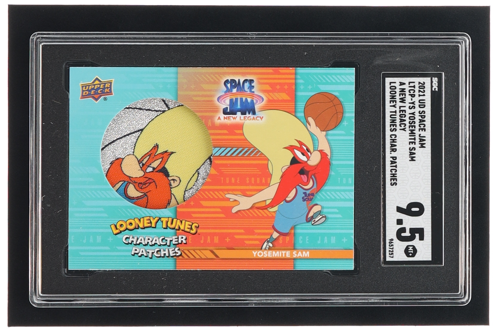 Yosemite Sam 2021 Upper Deck Space Jam A New Legacy Looney Tunes Character Manufactured Patches #LTCPYS (SGC 9.5) at PristineAuction.com Yosemite Sam 2021 Upper Deck Space Jam A New Legacy Looney Tunes Character Manufactured Patches #LTCPYS (SGC 9.5) at PristineAuction.com
