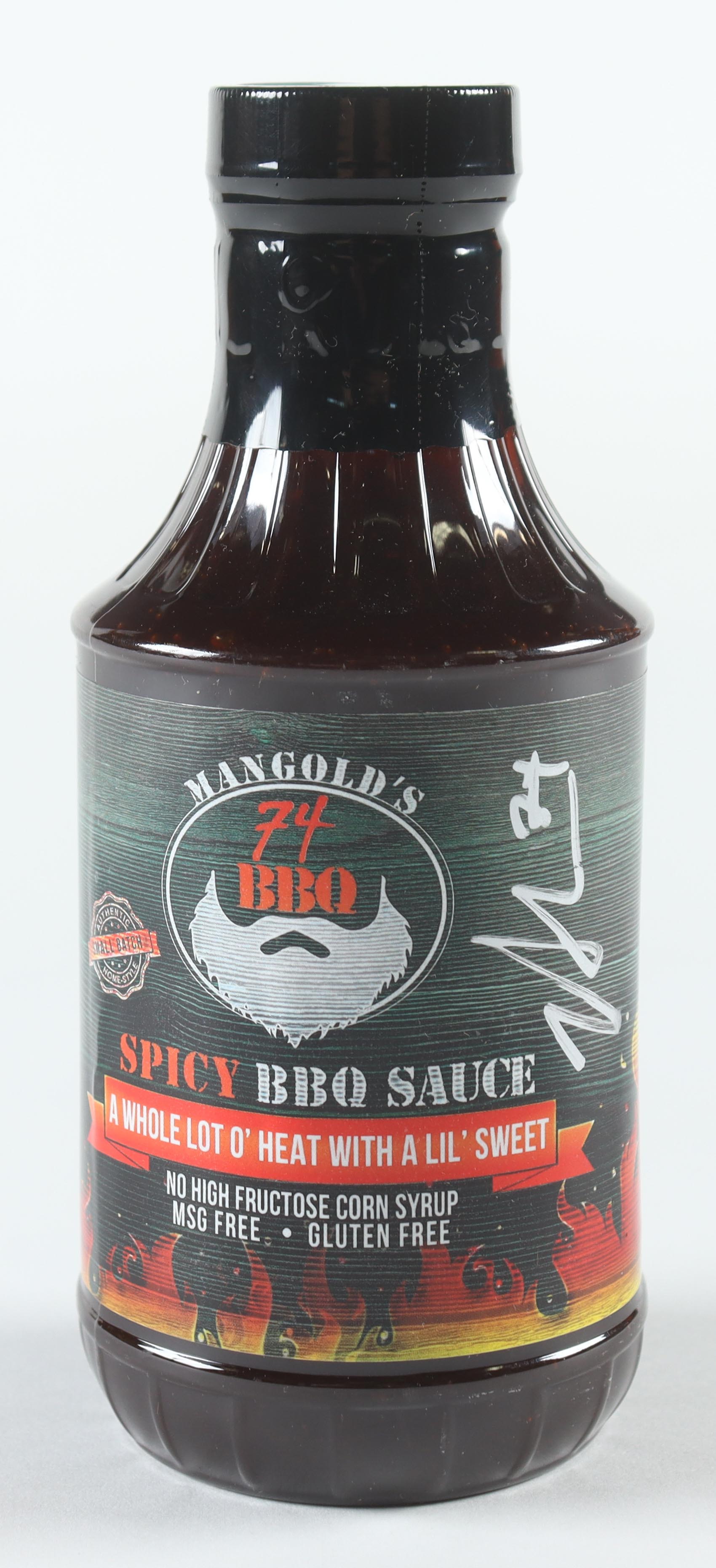 Nick Mangold Signed Mangold's 74 BBQ Sauce Bottle (JSA) at PristineAuction.com Nick Mangold Signed Mangold's 74 BBQ Sauce Bottle (JSA) at PristineAuction.com