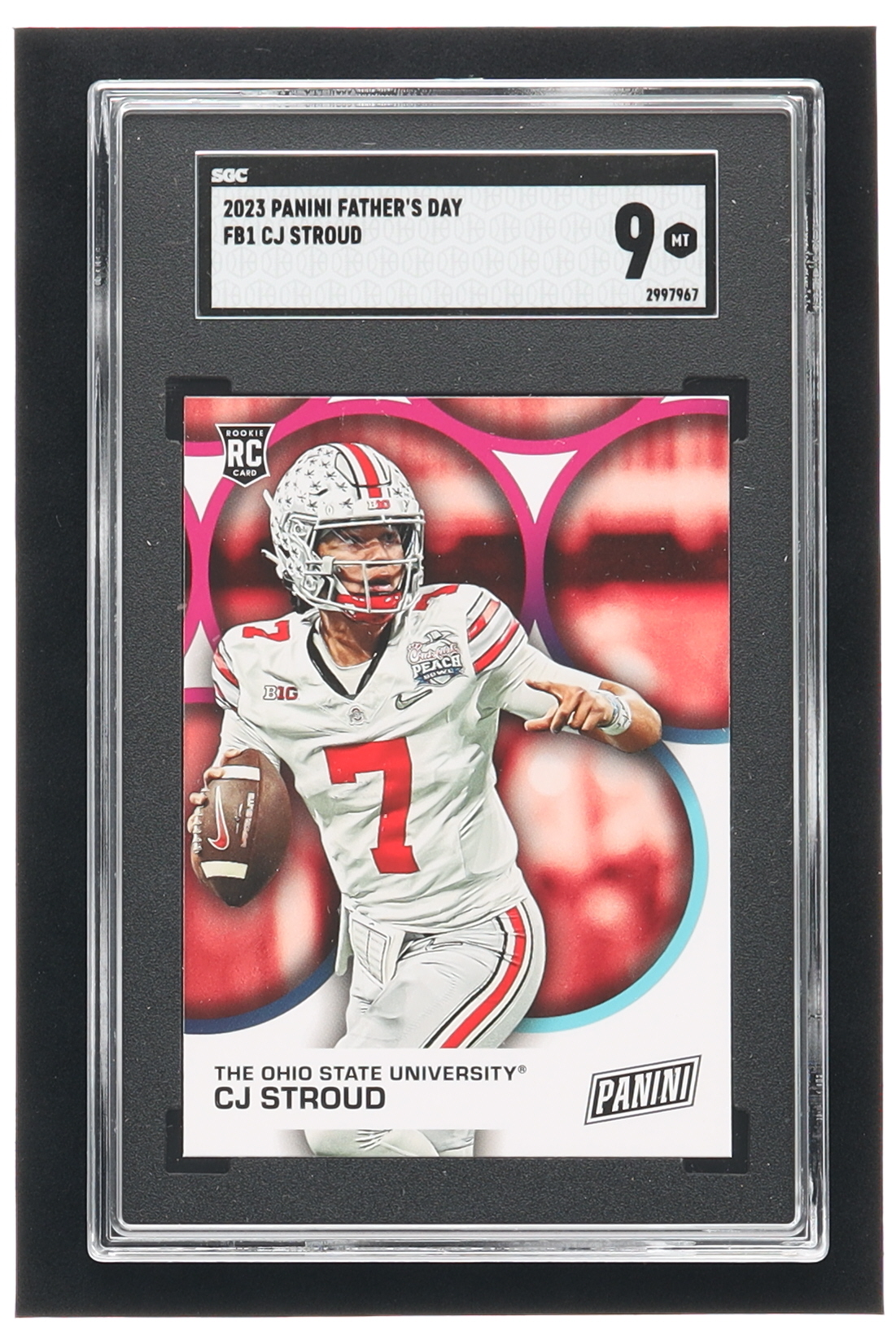 CJ Stroud 2023 Panini Father's Day Football #FB1 RC (SGC 9) at PristineAuction.com CJ Stroud 2023 Panini Father's Day Football #FB1 RC (SGC 9) at PristineAuction.com