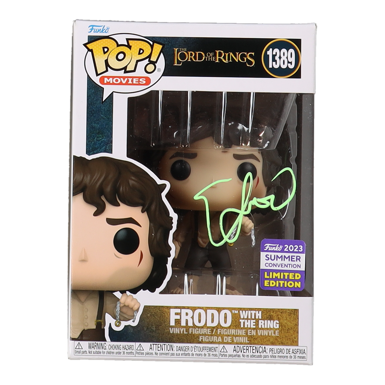Elijah Wood Signed "Lord of the Rings" #1389 Frodo with the Ring Funko Pop! Vinyl Figure (Beckett) at PristineAuction.com Elijah Wood Signed "Lord of the Rings" #1389 Frodo with the Ring Funko Pop! Vinyl Figure (Beckett) at PristineAuction.com