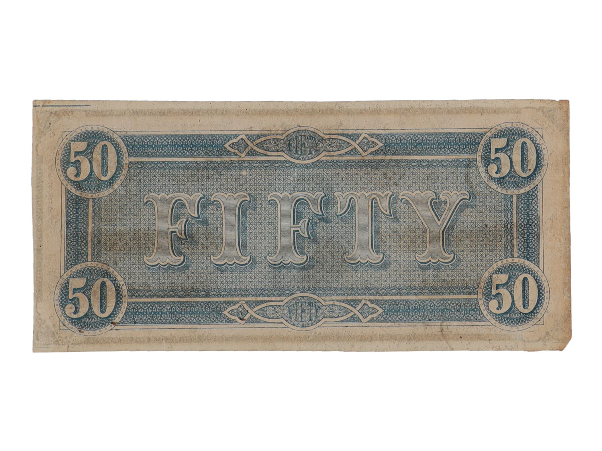 1864 Confederate States of America $50 Fifty Dollar Bank Note at PristineAuction.com 1864 Confederate States of America $50 Fifty Dollar Bank Note at PristineAuction.com