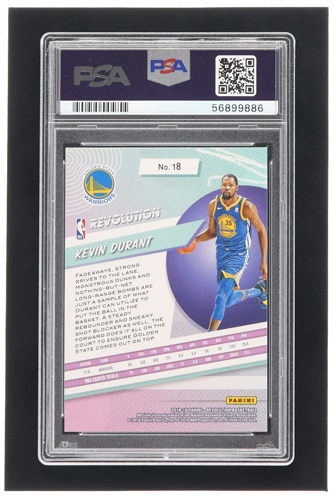 Kevin Durant 2018-19 Panini Revolution #18 (PSA 9) at PristineAuction.com Kevin Durant 2018-19 Panini Revolution #18 (PSA 9) at PristineAuction.com