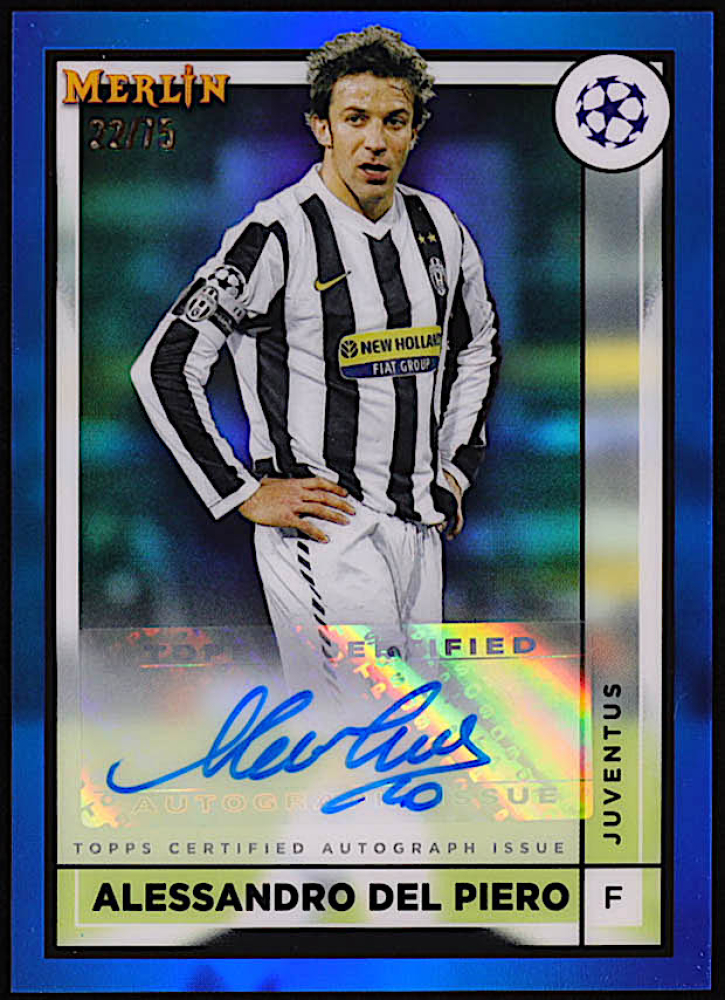 世界75枚！22-23 Topps Merlin DEL PIERO 直筆サイン 22-23 Topps Merlin DEL PIERO 直筆サイン 75シリ 22-23 Topps Merlin