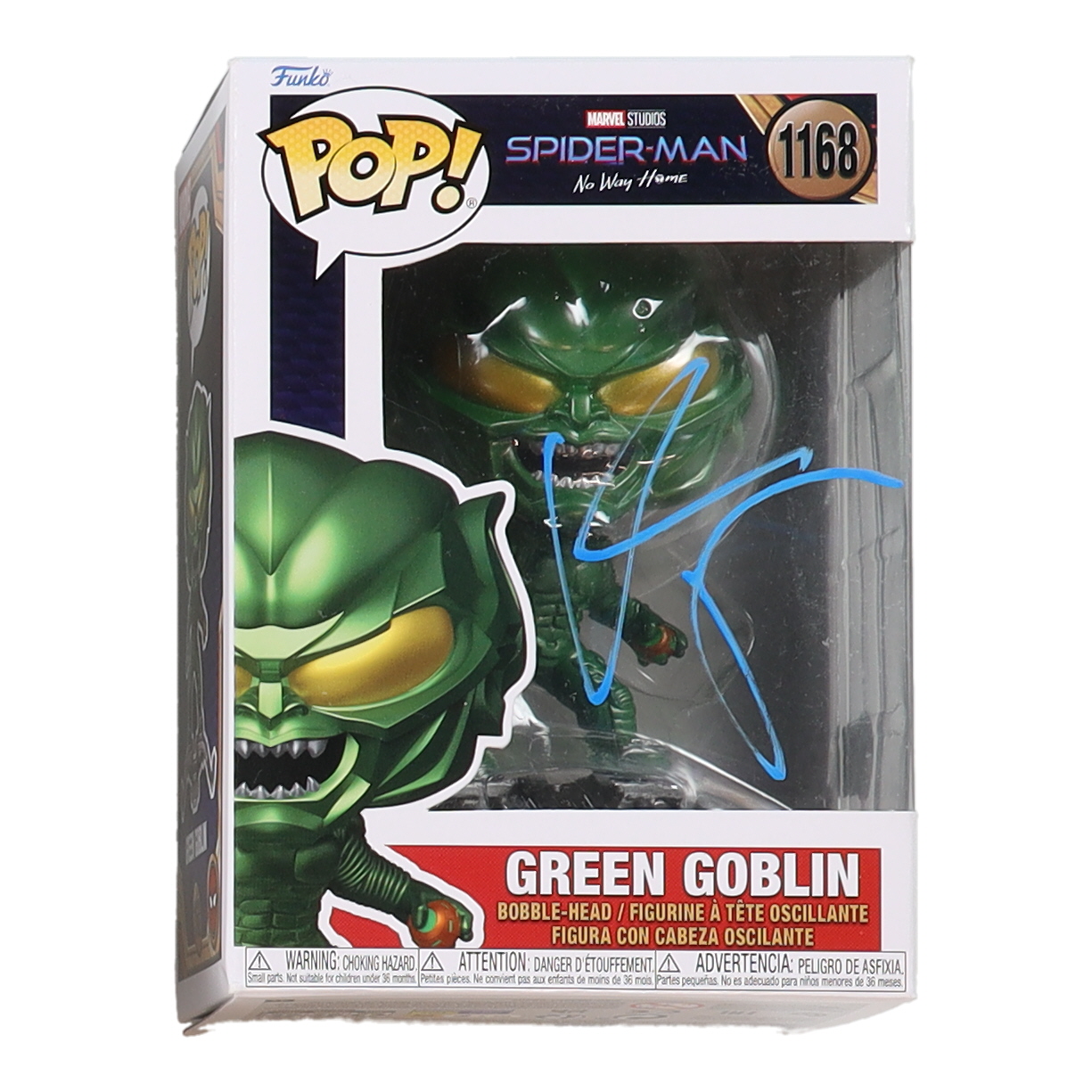 Willem Dafoe Signed "Spider-Man: No Way Home" #1168 Green Goblin Funko Pop! Vinyl Figure (Beckett) at PristineAuction.com Willem Dafoe Signed "Spider-Man: No Way Home" #1168 Green Goblin Funko Pop! Vinyl Figure (Beckett) at PristineAuction.com