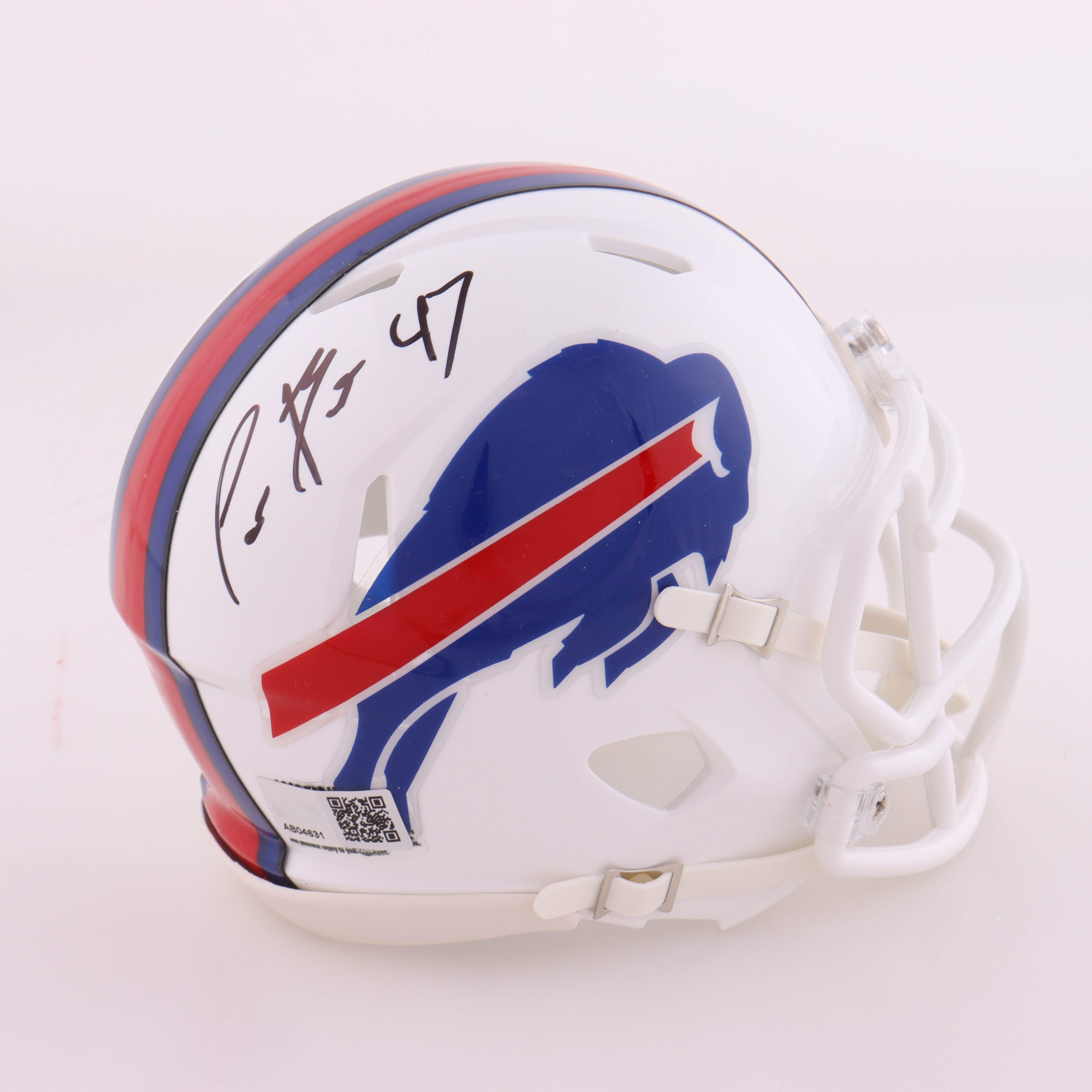 Christian Benford Signed Bills Speed Mini Helmet (TSE) at PristineAuction.com Christian Benford Signed Bills Speed Mini Helmet (TSE) at PristineAuction.com