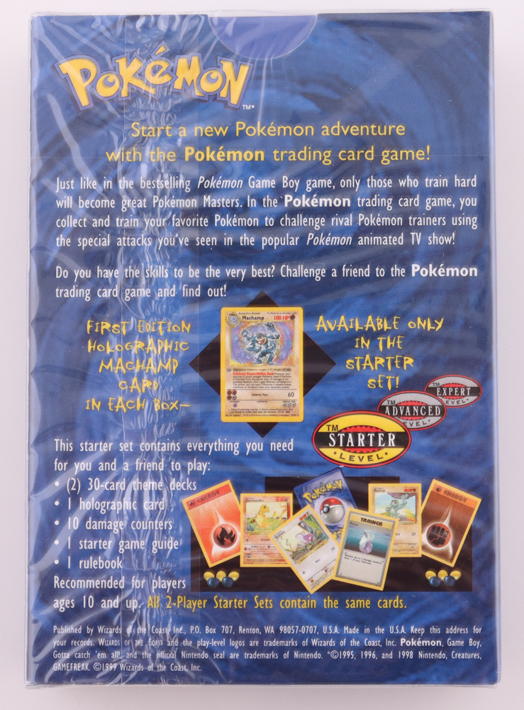 1999 Pokemon TCG: Wizards of the Coast 2-Player Starter Set Pack with (61) Cards at PristineAuction.com 1999 Pokemon TCG: Wizards of the Coast 2-Player Starter Set Pack with (61) Cards at PristineAuction.com
