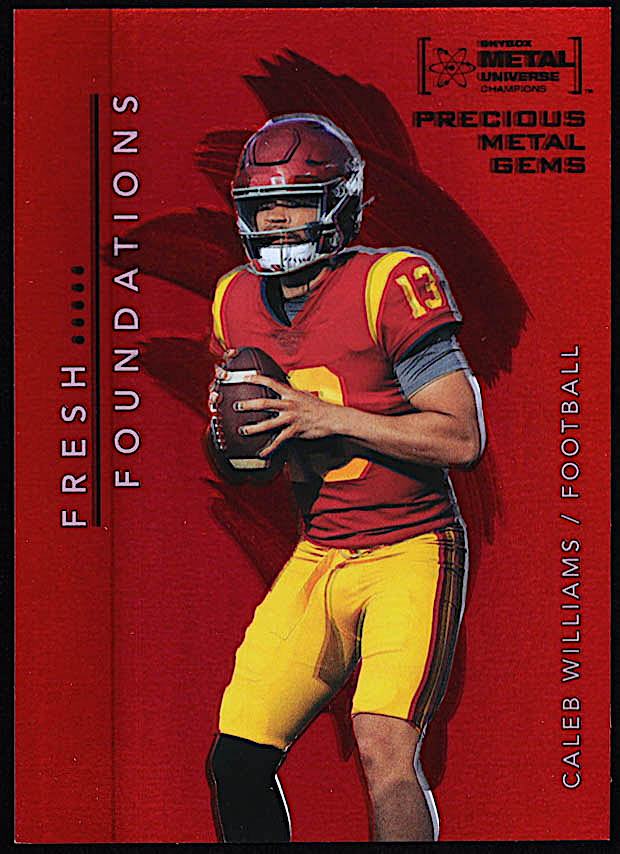 Caleb Williams 2022 Skybox Metal Universe Champions Fresh Foundation Precious Metal Gems Red #FF34 RC #22/100 at PristineAuction.com Caleb Williams 2022 Skybox Metal Universe Champions Fresh Foundation Precious Metal Gems Red #FF34 RC #22/100 at PristineAuction.com