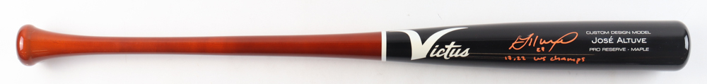 Jose Altuve Signed Victus Player Model Baseball Bat Inscribed "17,22 WS Champs" (Beckett) at PristineAuction.com Jose Altuve Signed Victus Player Model Baseball Bat Inscribed "17,22 WS Champs" (Beckett) at PristineAuction.com