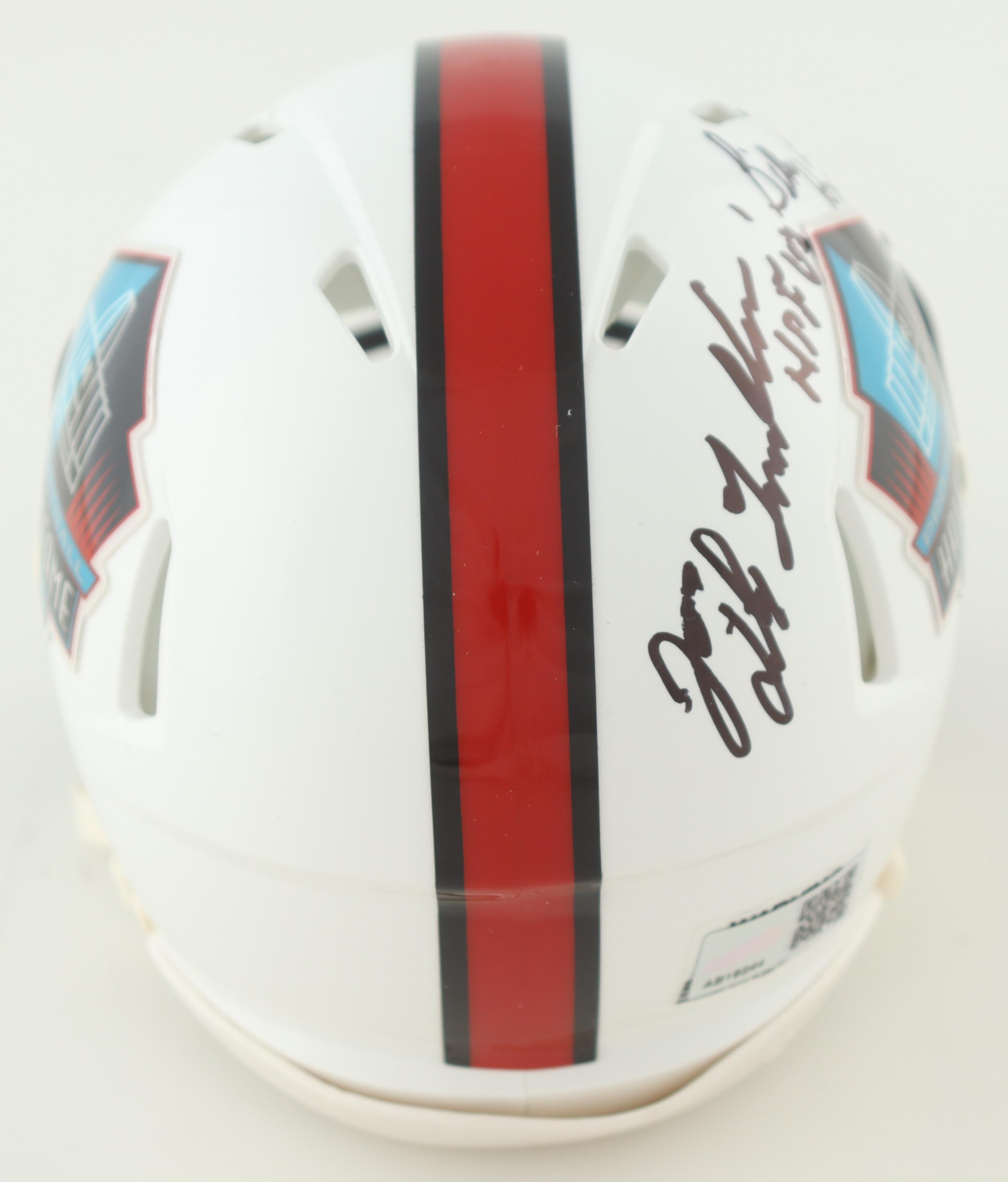 Joe DeLamielleure & Billy Shaw Signed Hall Of Fame Logo Speed Mini Helmet Inscribed "HOF '03" & "HOF '99" (TSE) at PristineAuction.com Joe DeLamielleure & Billy Shaw Signed Hall Of Fame Logo Speed Mini Helmet Inscribed "HOF '03" & "HOF '99" (TSE) at PristineAuction.com