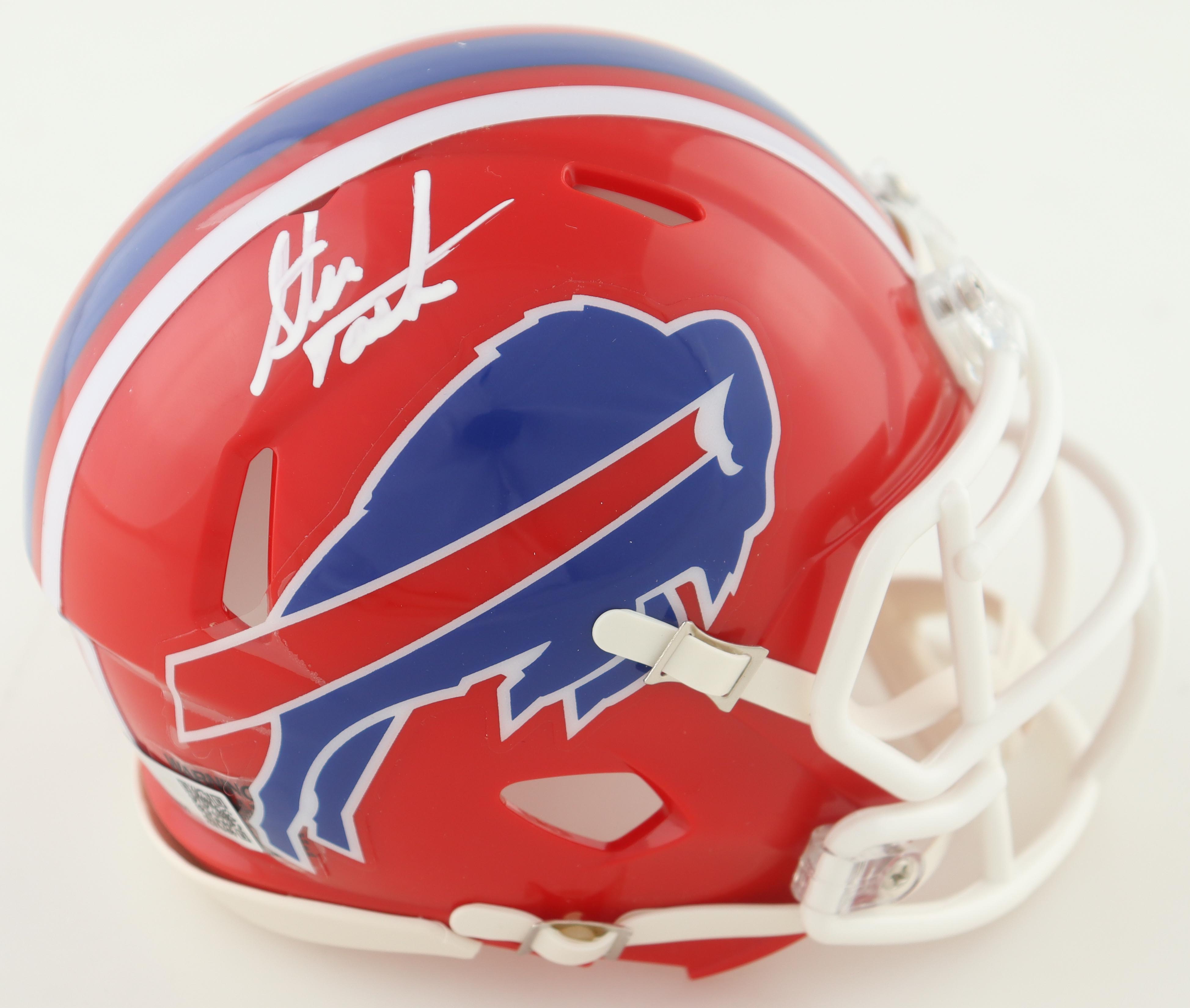 Steve Tasker Signed Bills Speed Mini Helmet (TSE) at PristineAuction.com Steve Tasker Signed Bills Speed Mini Helmet (TSE) at PristineAuction.com